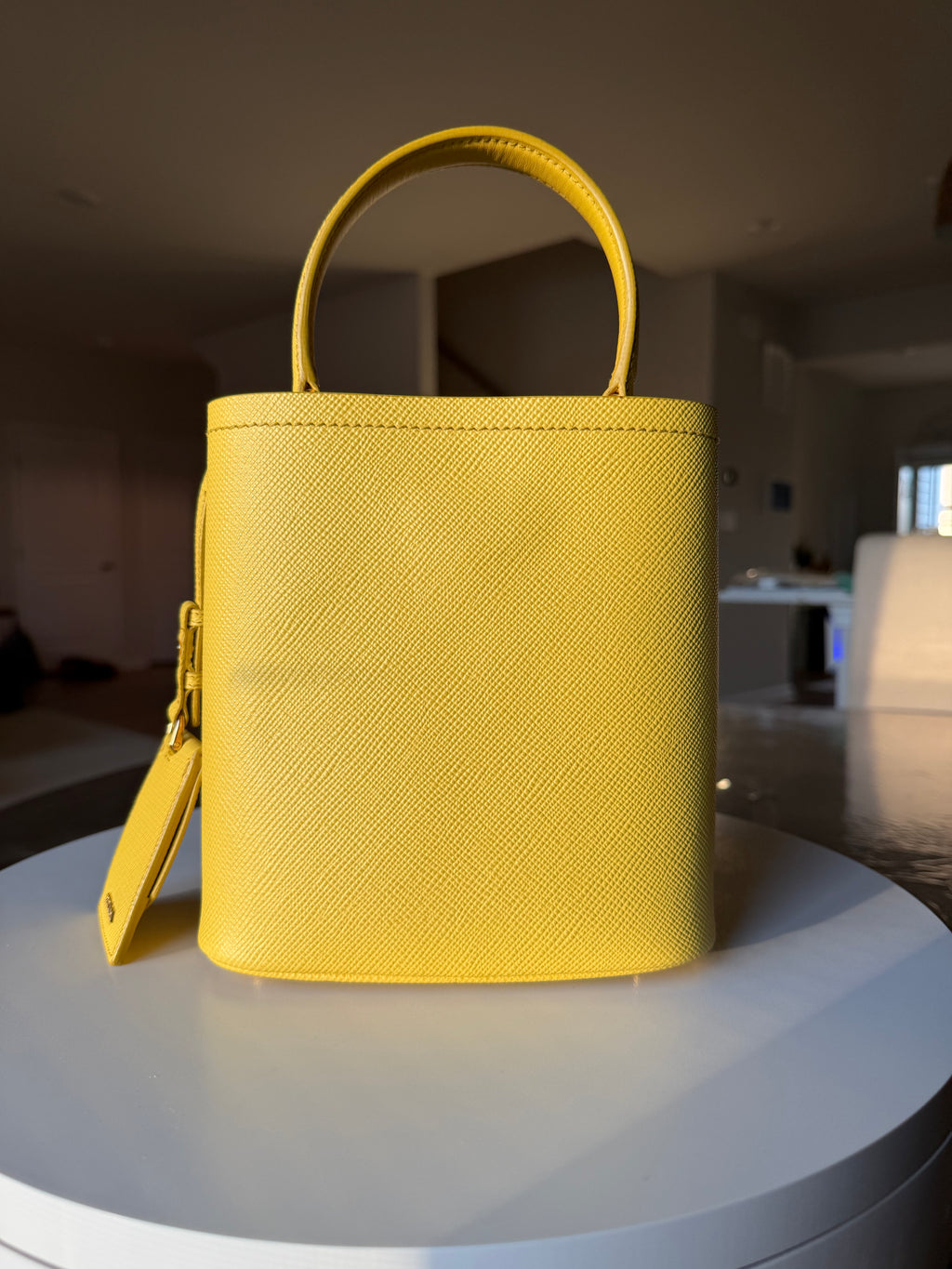 Prada Yellow Bucket (no wear on the leather, it’s a glare from the Sun!)