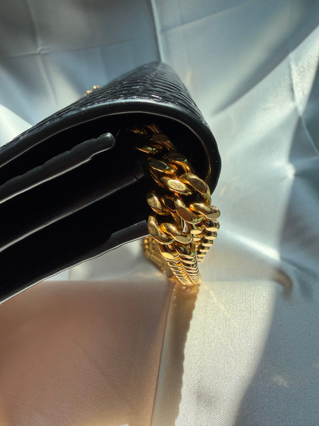 YSL Embossed Black Crossbody