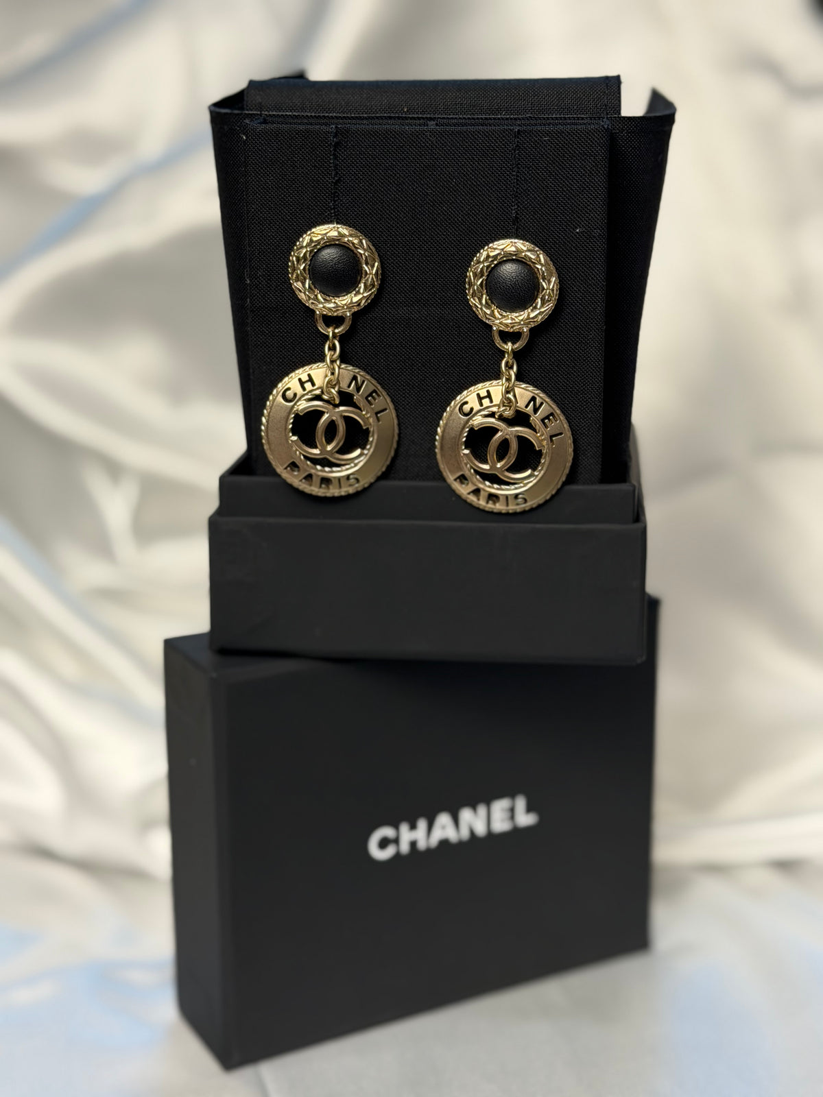 Chanel Pierced Black Drop