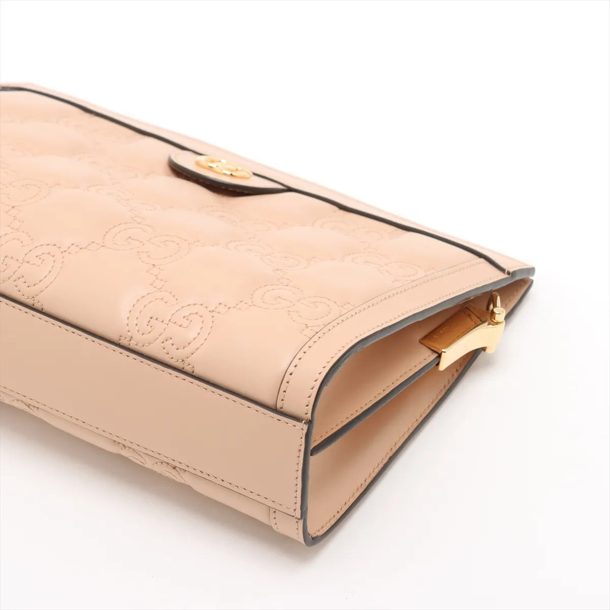 Gucci Guccissima Leather Chain Shoulder Bag Pink Beige