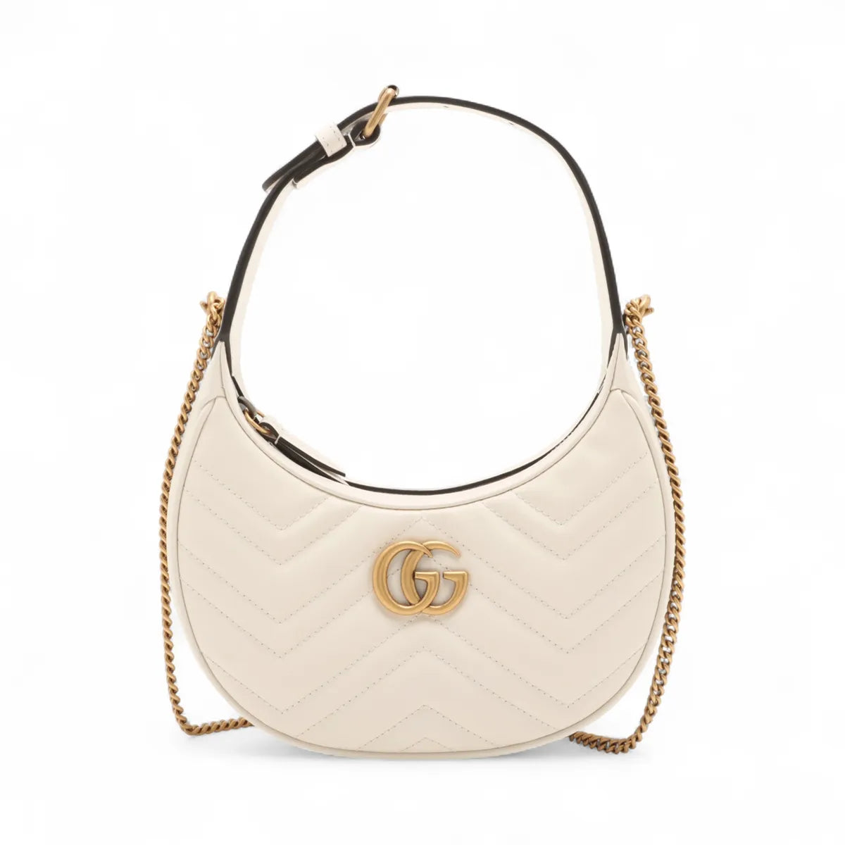 Gucci GG Marmont Leather 2 Way Shoulder Bag White