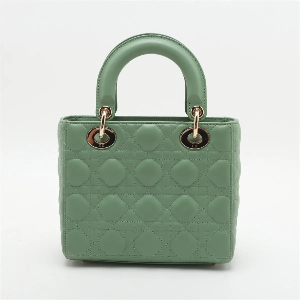 Christian Dior Cannage My Lady Dior Small 2 Way Handbag Green