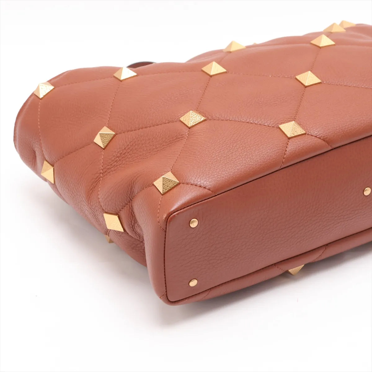 Valentino Garavani Roman Stud Tote Bag Brown