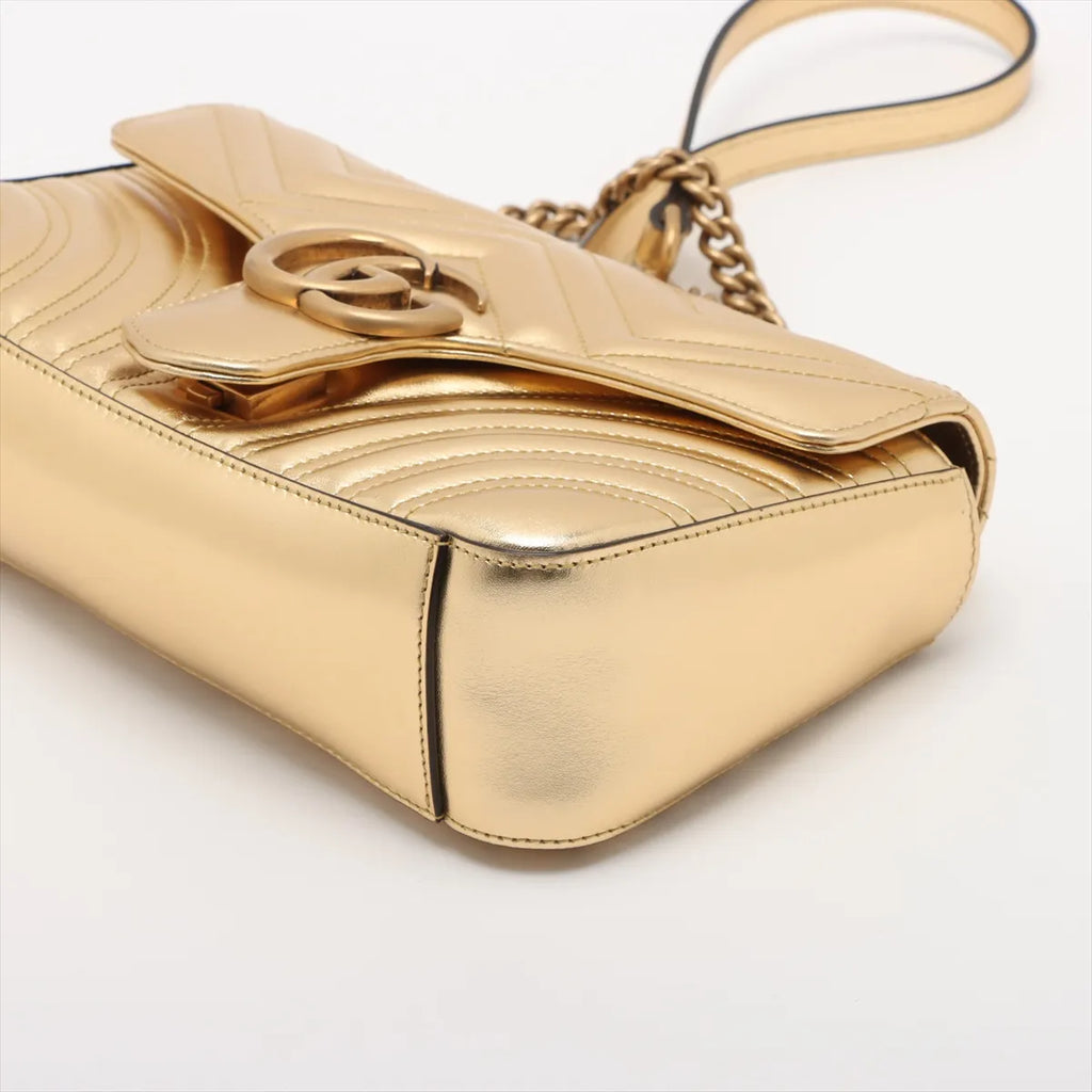 Gucci GG Marmont Leather Shoulder bag Gold