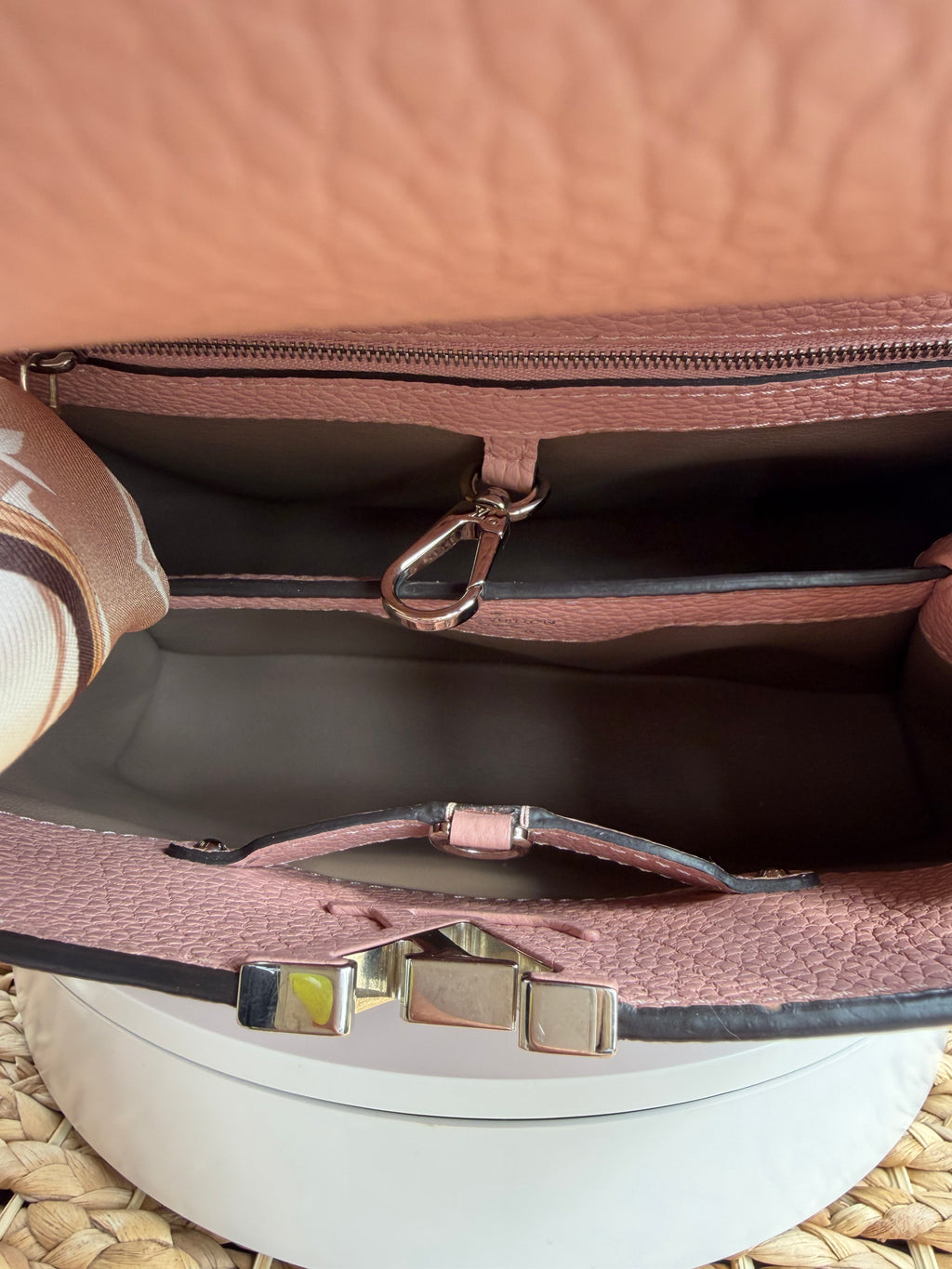 Louis Vuitton Capuchine BB Pink with Twilly