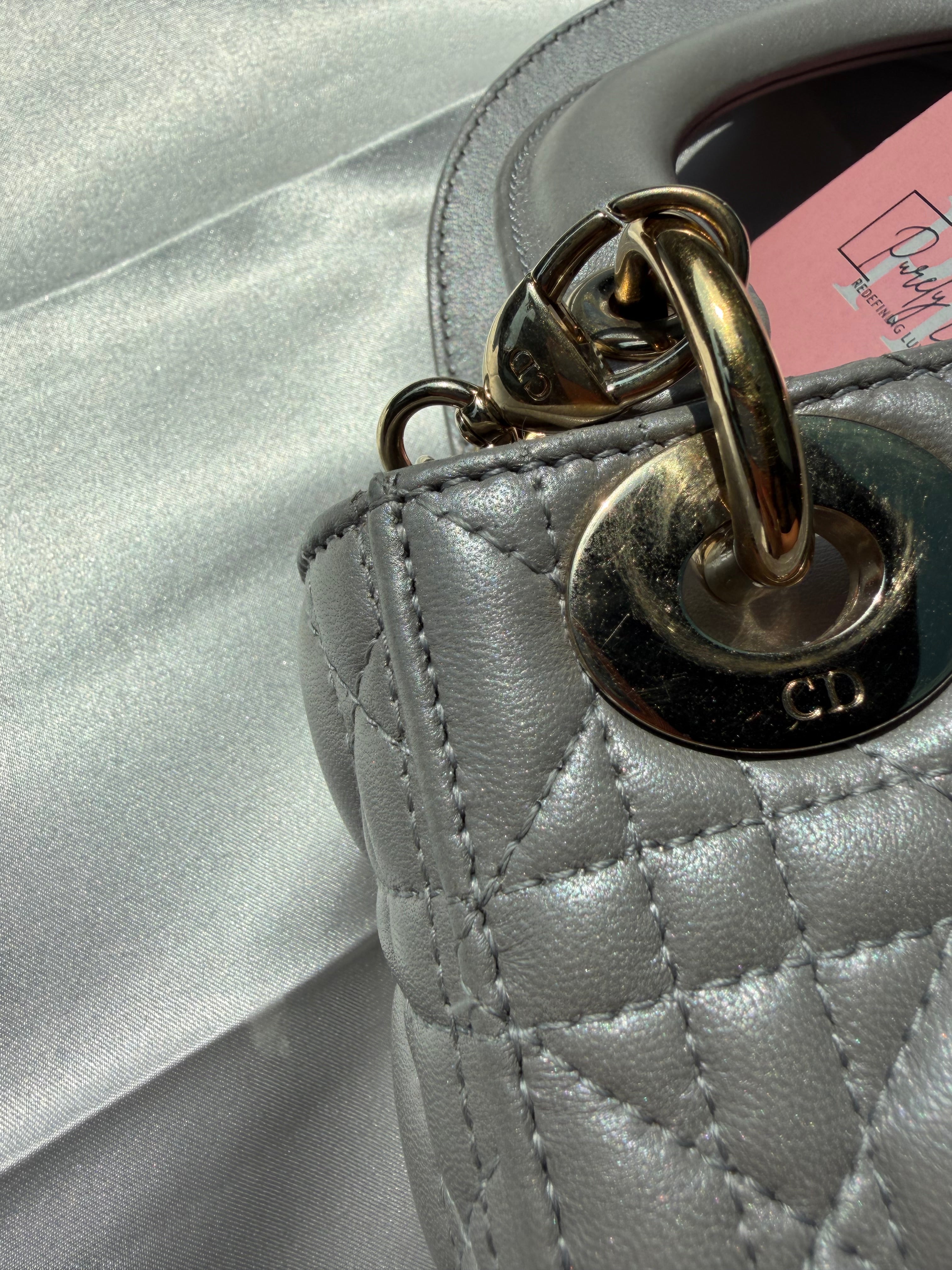 Christian Lady Dior Mini Grey