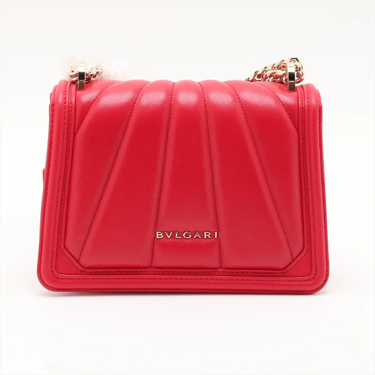 Bvlgari Diamond Blasting Top Handle / Crossbody Red