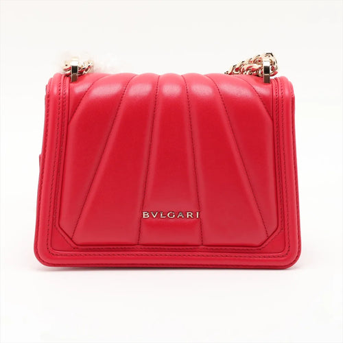 Bvlgari Diamond Blasting Top Handle / Crossbody Red