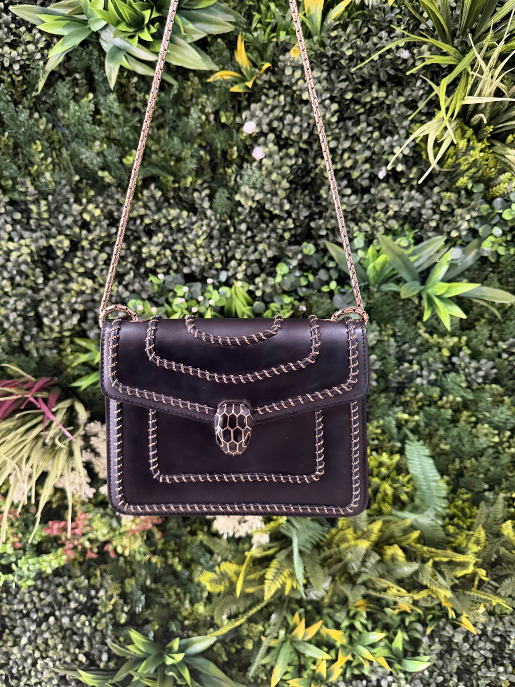 Bvlgari Black Chain Around Small Serpenti