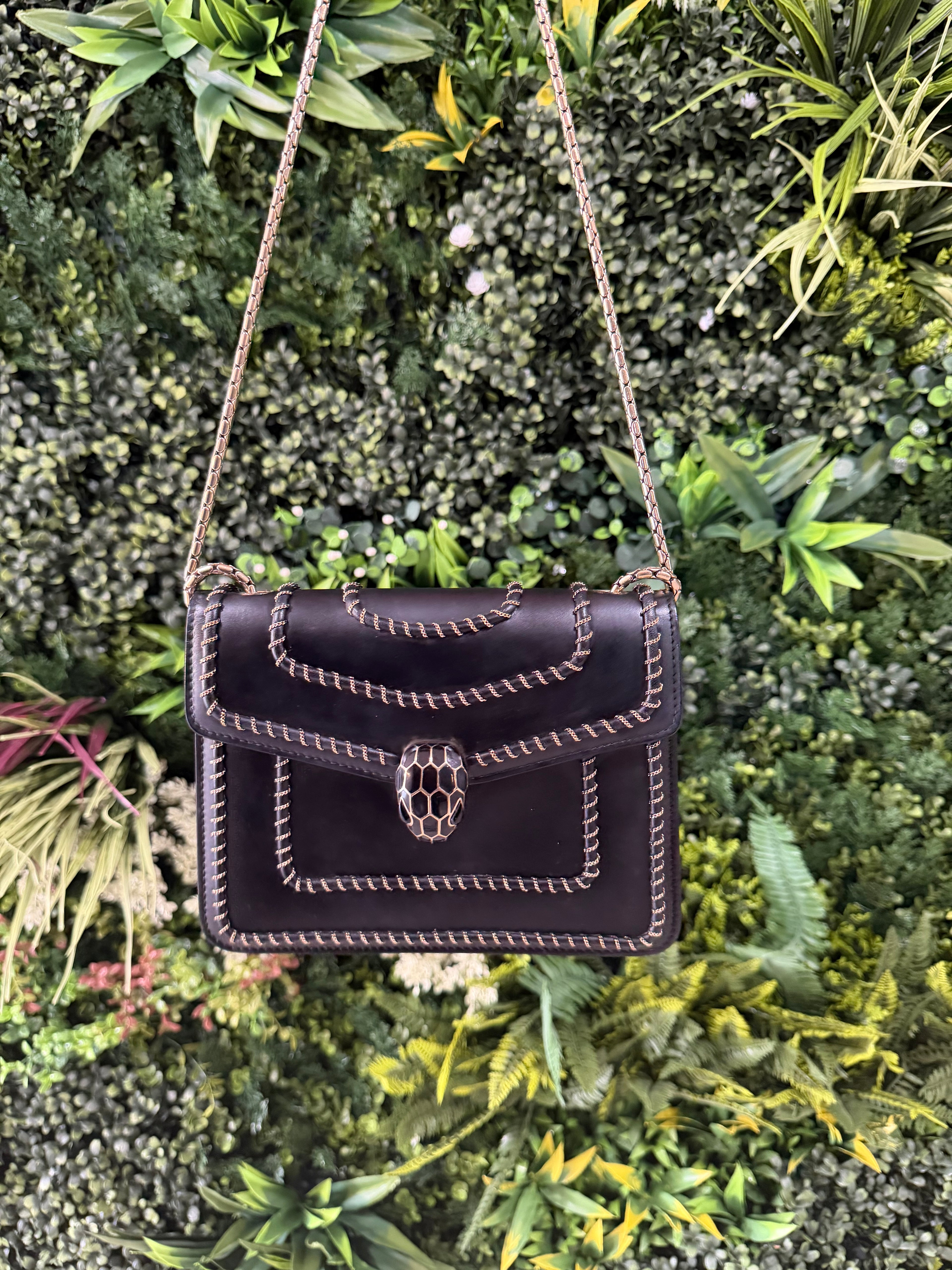 Bvlgari Black Chain Around Small Serpenti