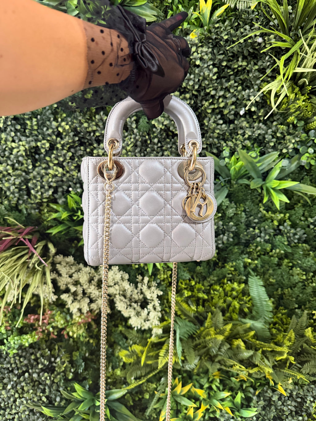 Christian Lady Dior Mini Grey