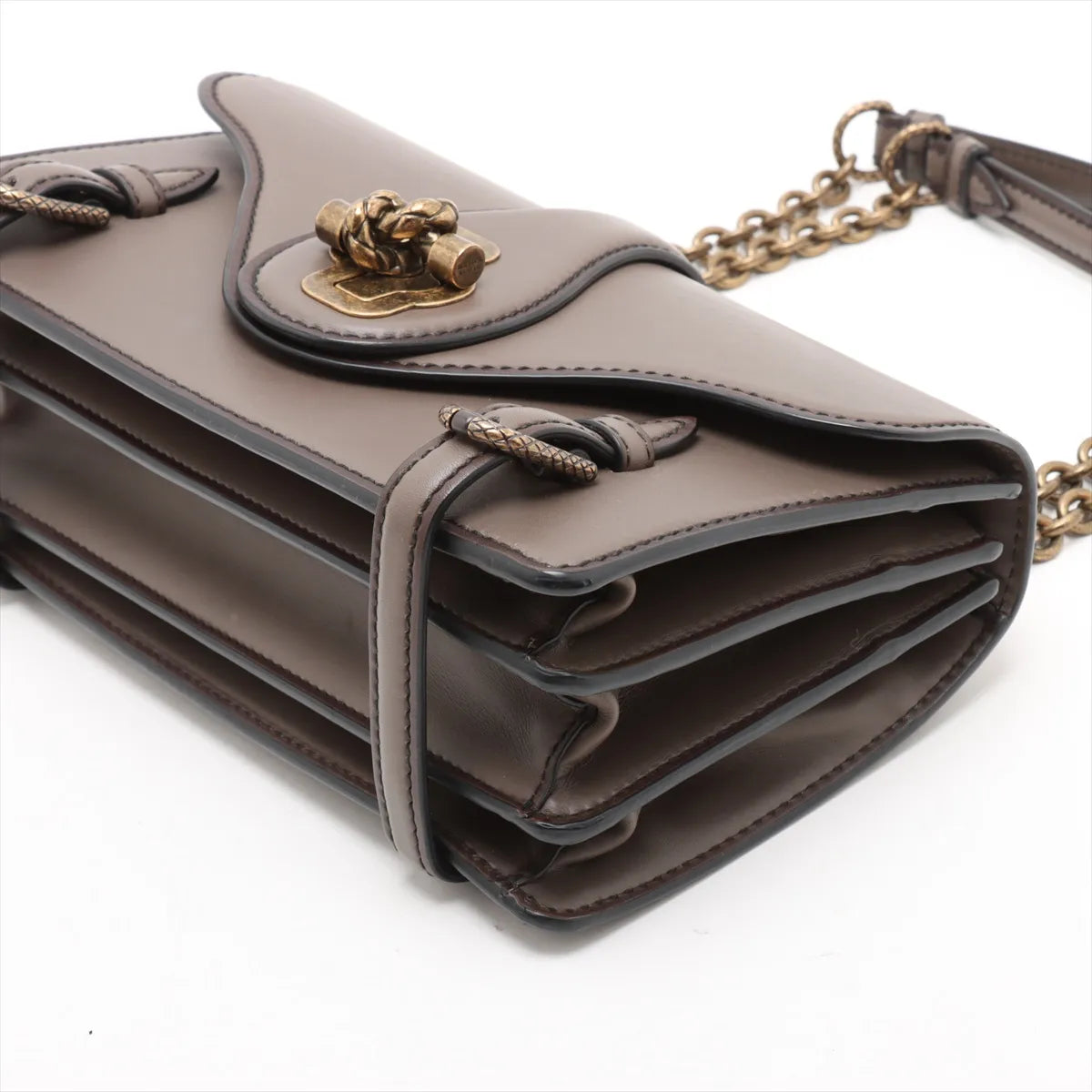 Bottega Veneta City Knot Leather Chain Shoulder Bag Brown