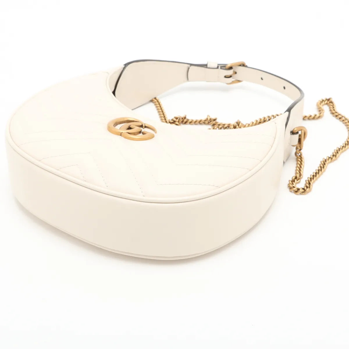 Gucci GG Marmont Leather 2 Way Shoulder Bag White
