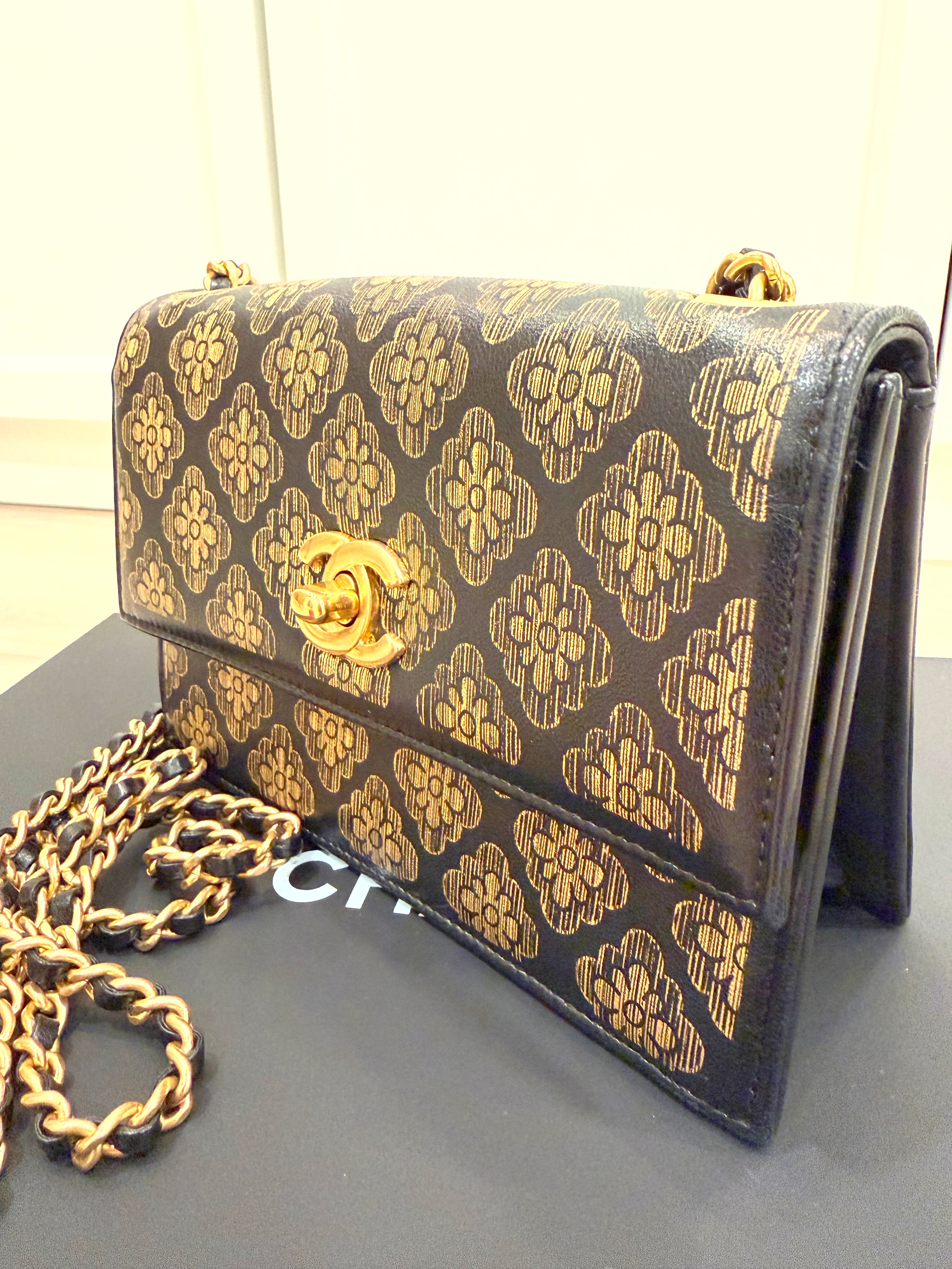 Chanel Black Gold Crossbody