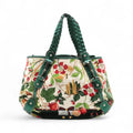 Gucci GG Floral Velour & Leather Shoulder Bag