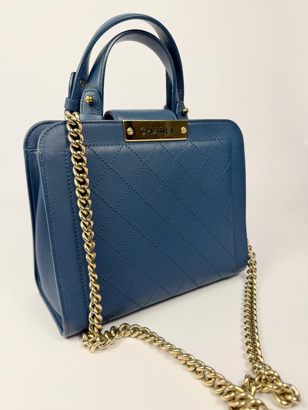 Chanel Blue Shopper Tote Crossbody