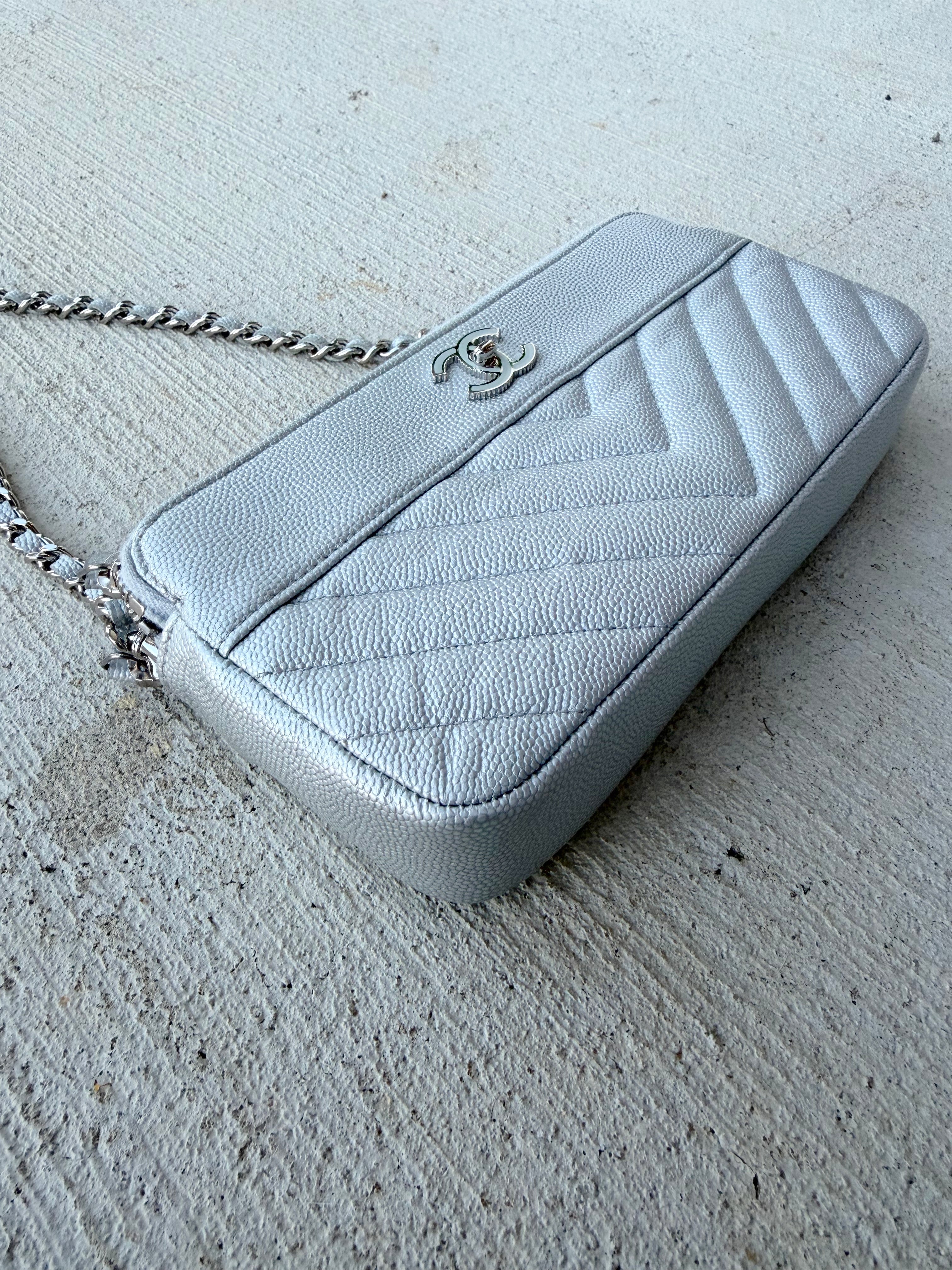 Chanel Caviar WOC Silver