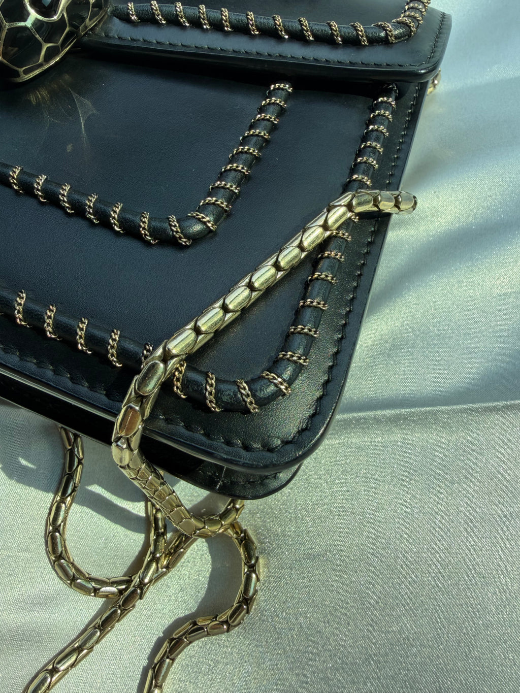 Bvlgari Black Chain Around Small Serpenti