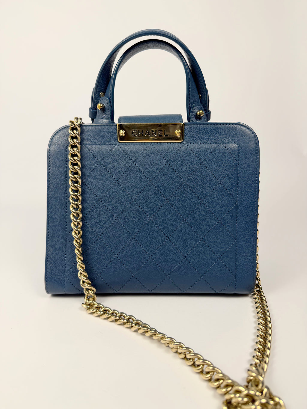 Chanel Blue Shopper Tote Crossbody