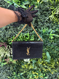 YSL Embossed Black Crossbody