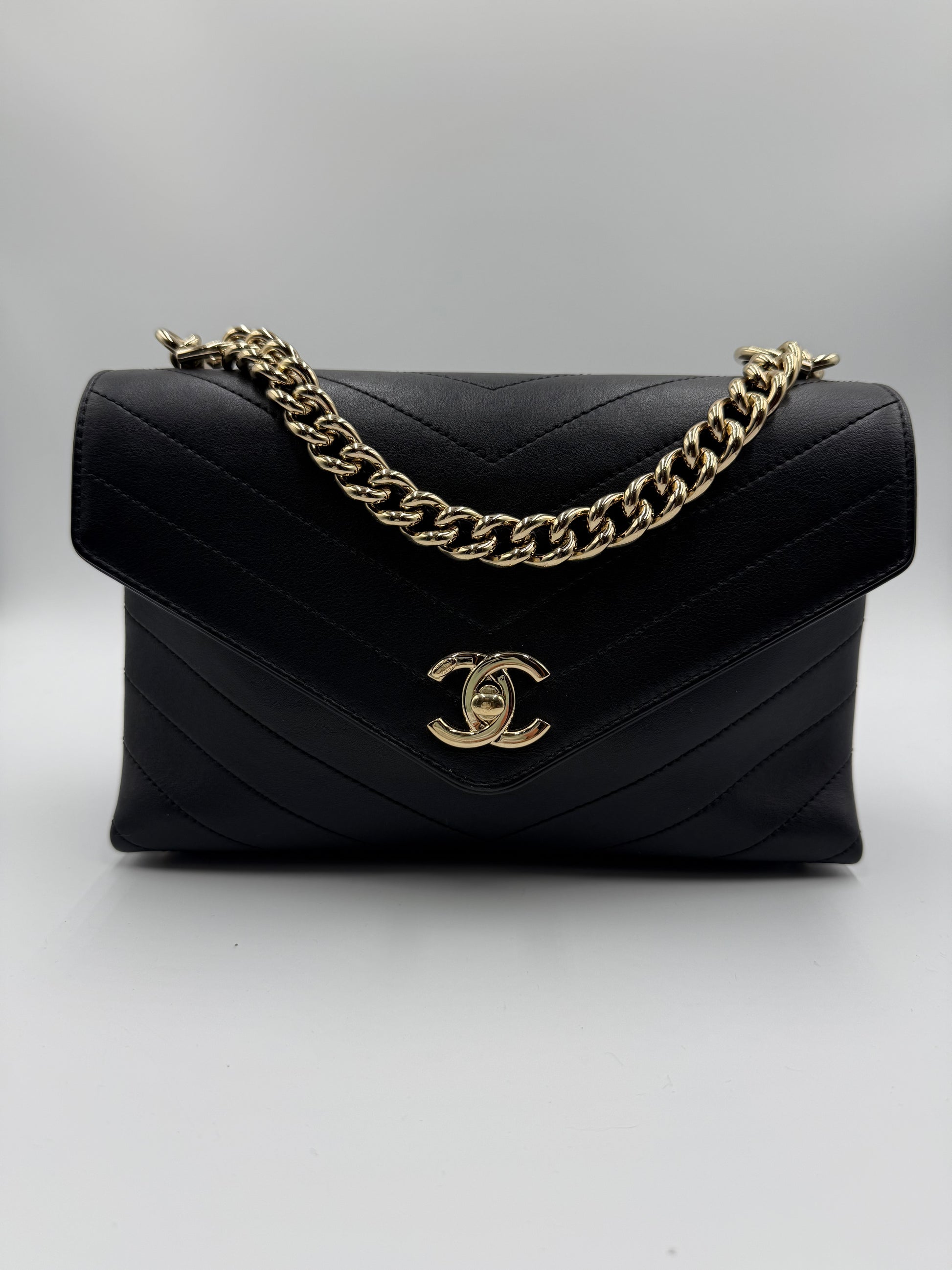 Chanel Chevron Two Way Handbag