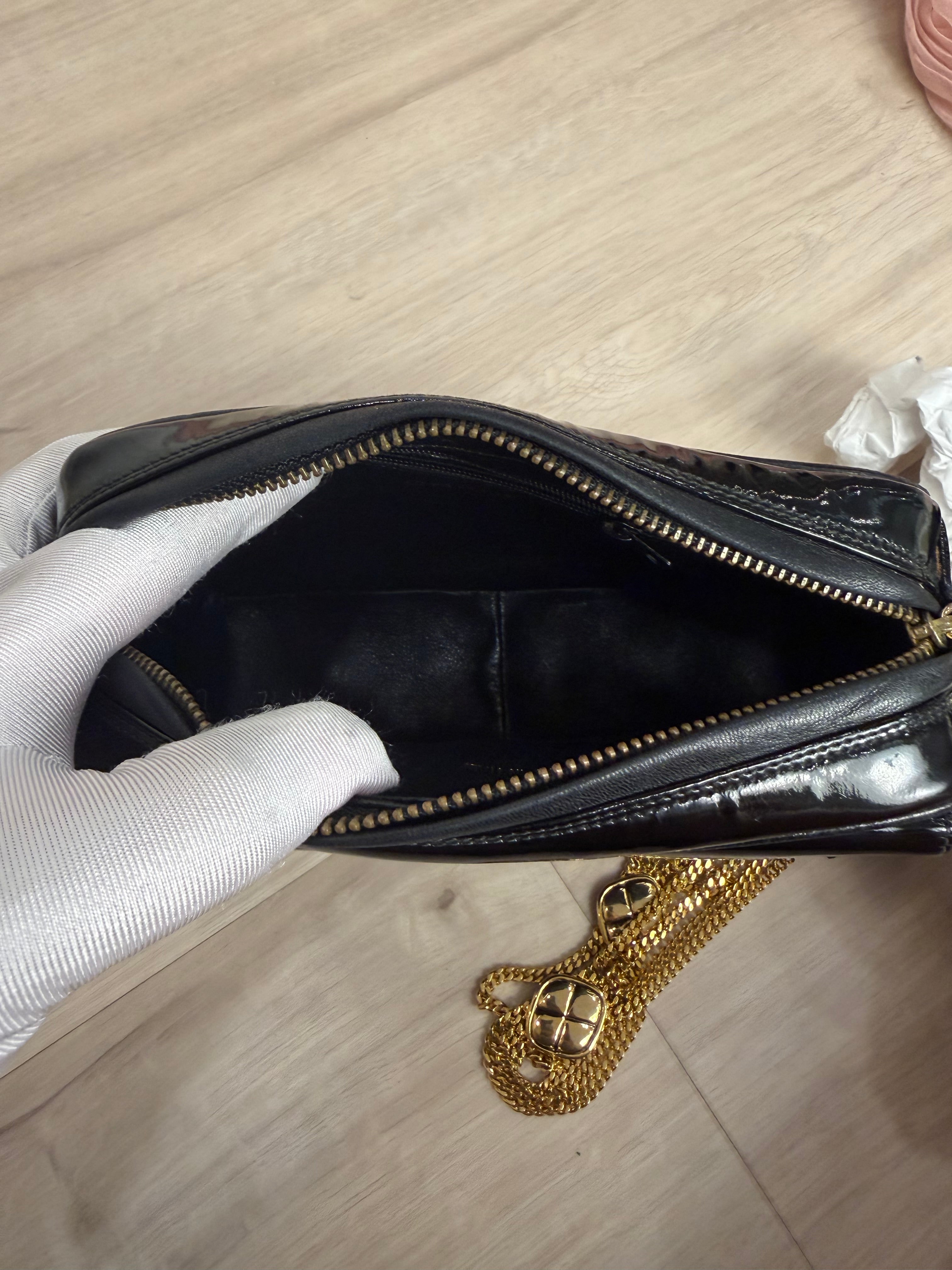 Chanel Patent Chain Detail Camera Bag