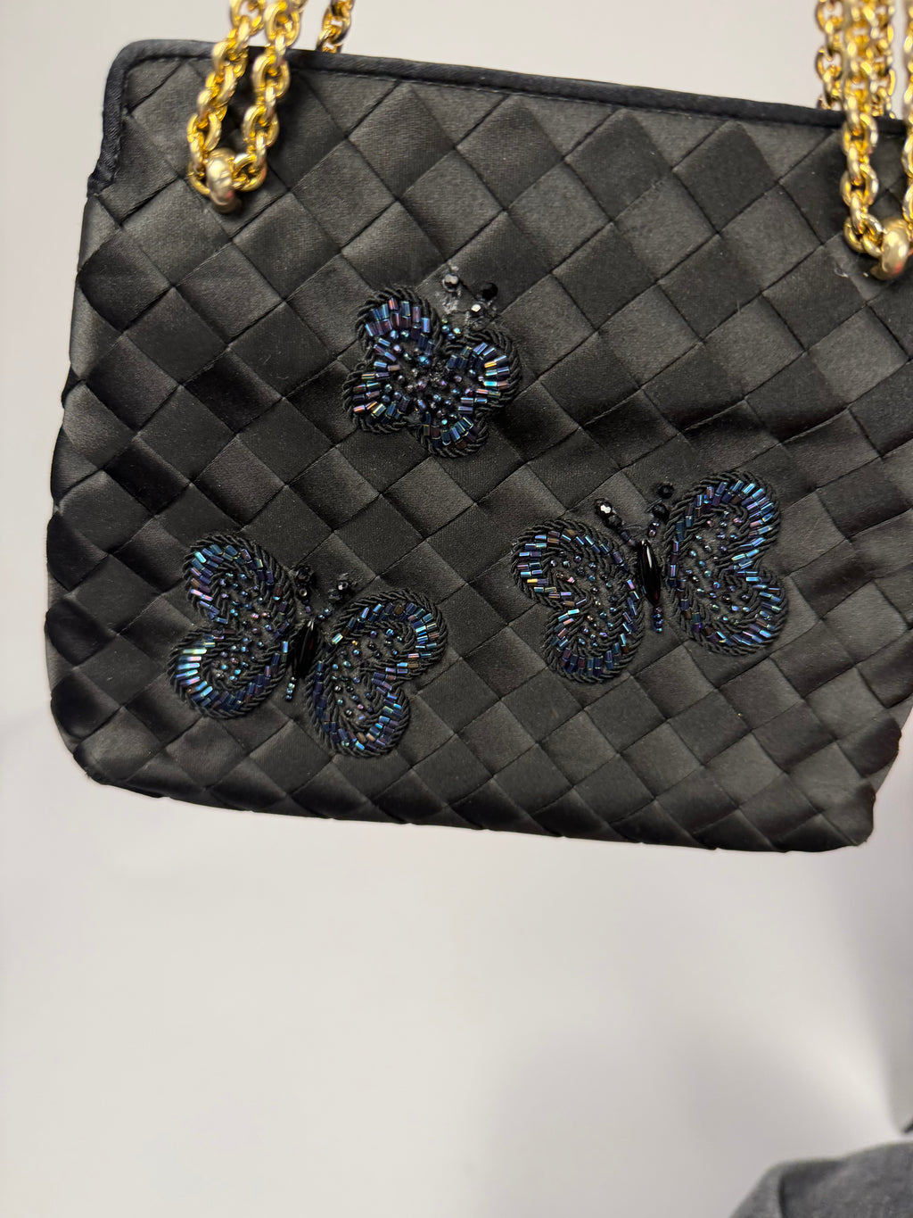 Bottega Two Way Black Handbag