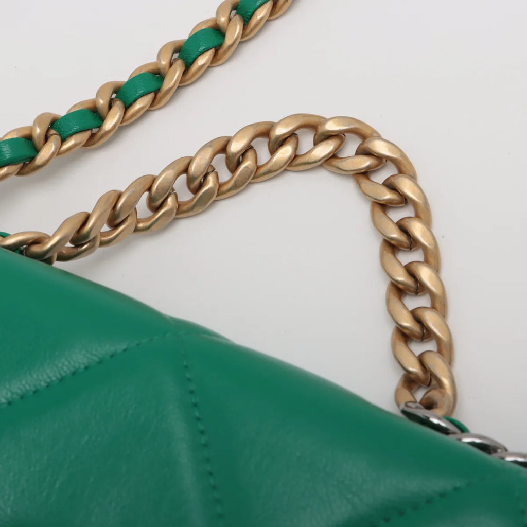 Chanel CHANEL 19 Lambskin Chain Wallet Green