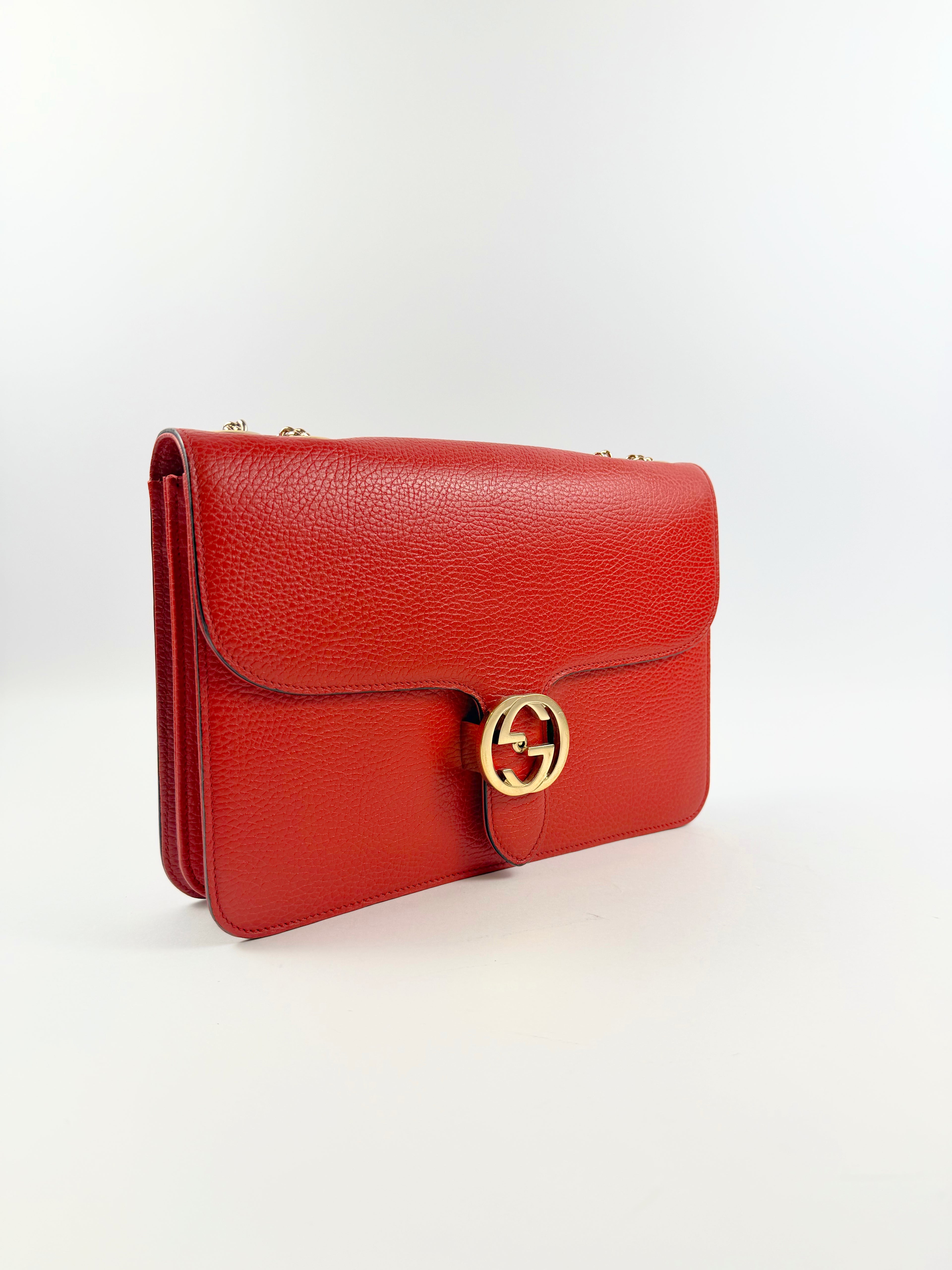 Gucci Interlocking Crossbody Red