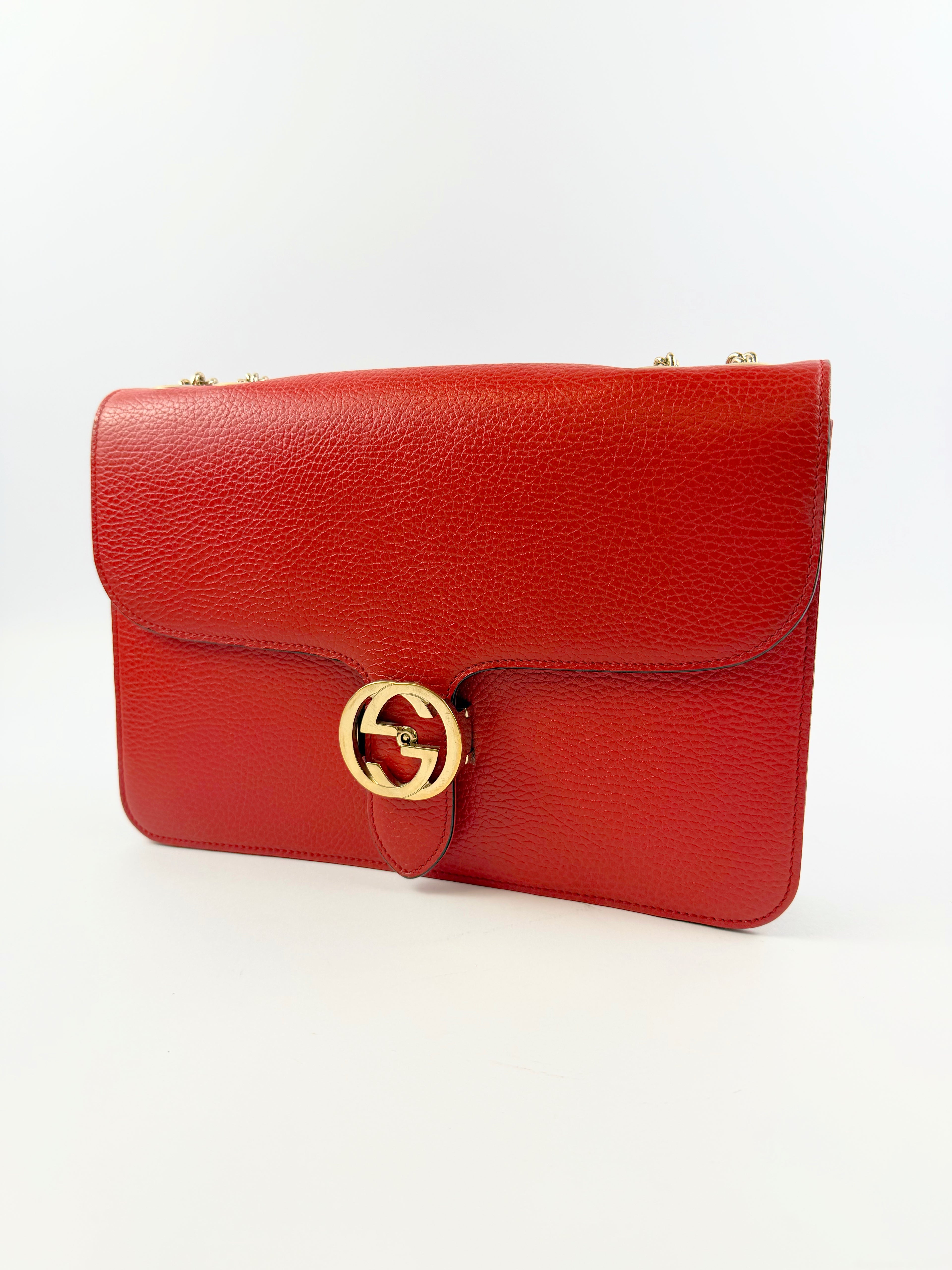 Gucci Interlocking Crossbody Red