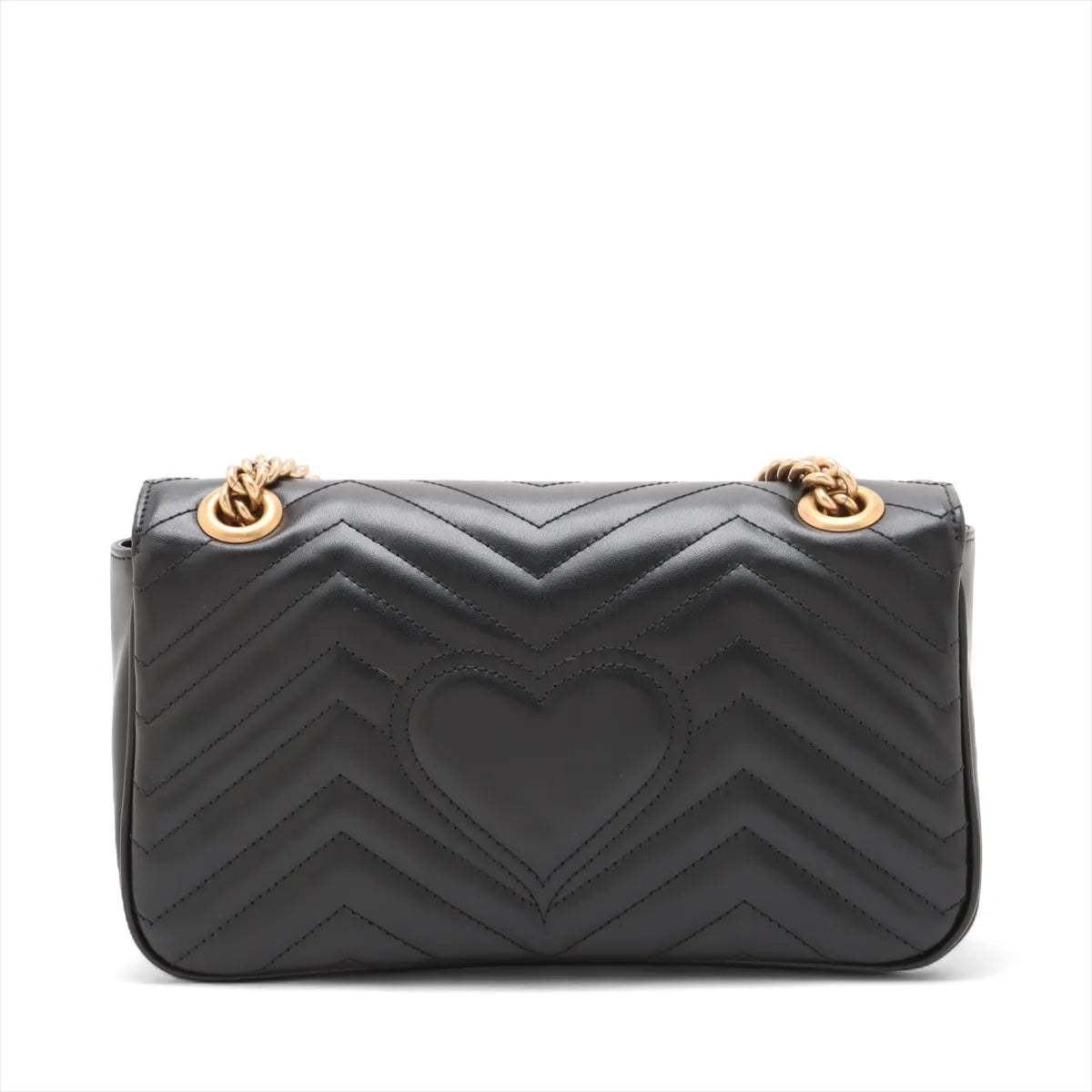 Gucci GG Marmont Leather Chain Shoulder Bag Black
