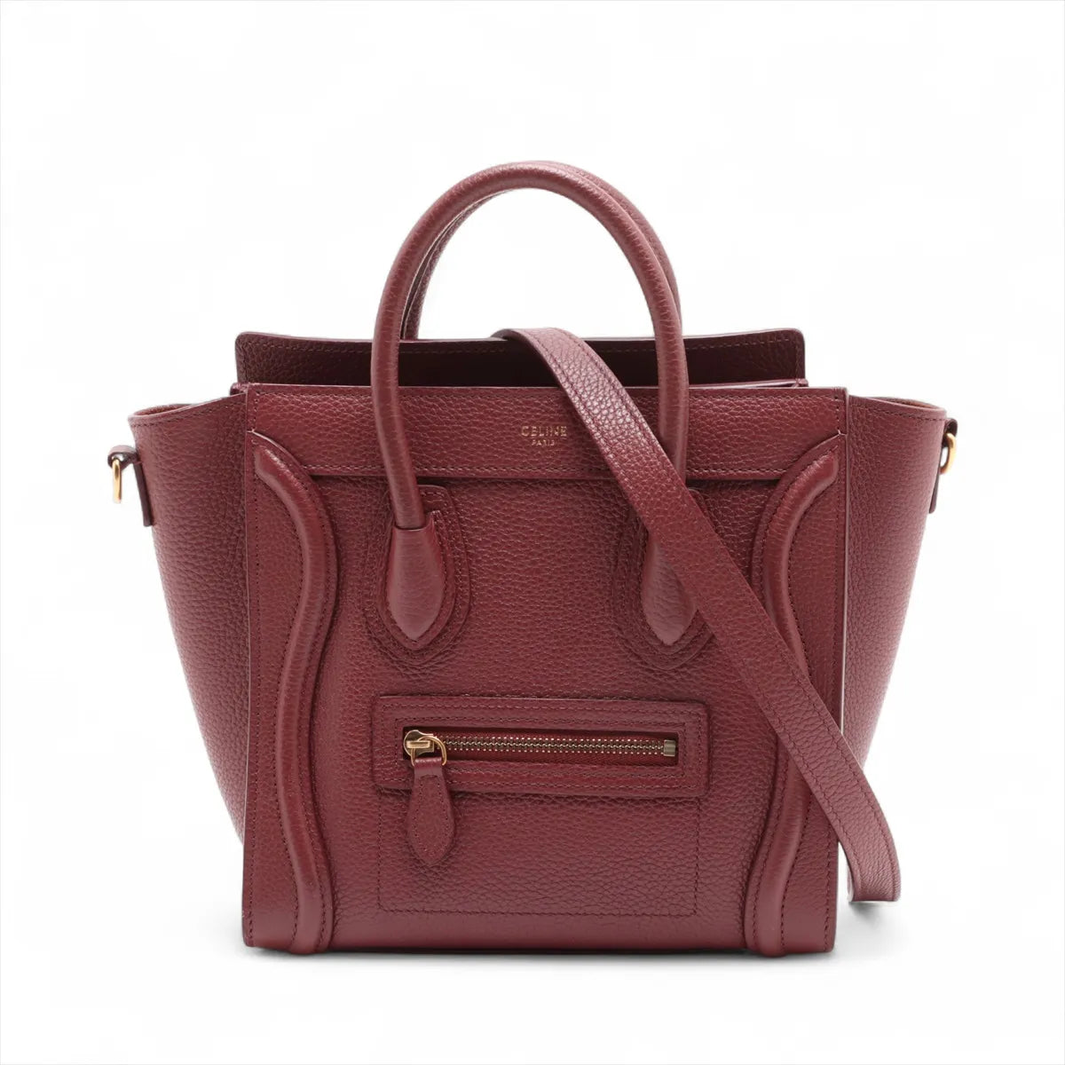 Celine Nano Luggage Shopper Bordeaux