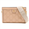 Gucci Guccissima Leather Chain Shoulder Bag Pink Beige