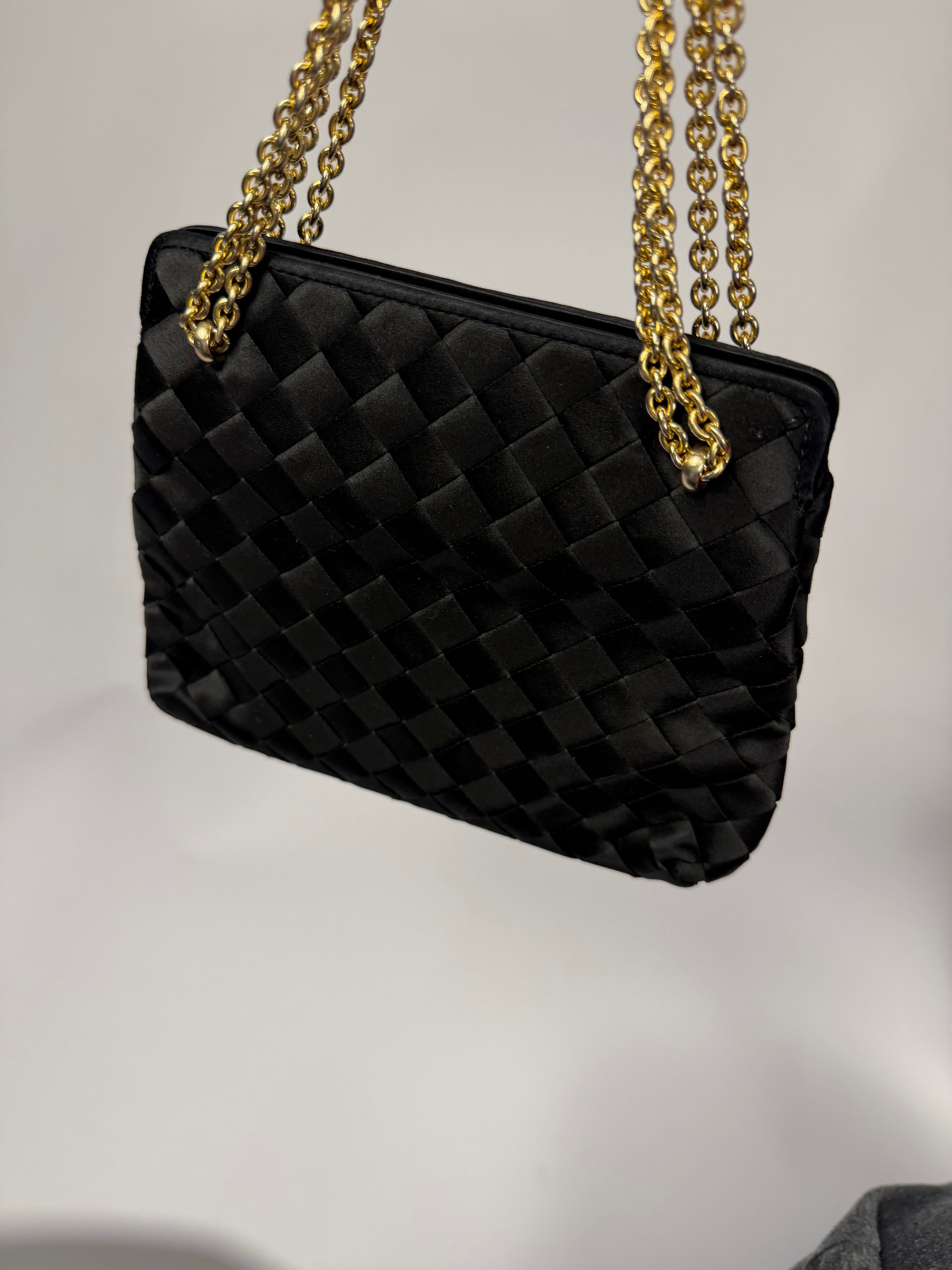 Bottega Two Way Black Handbag