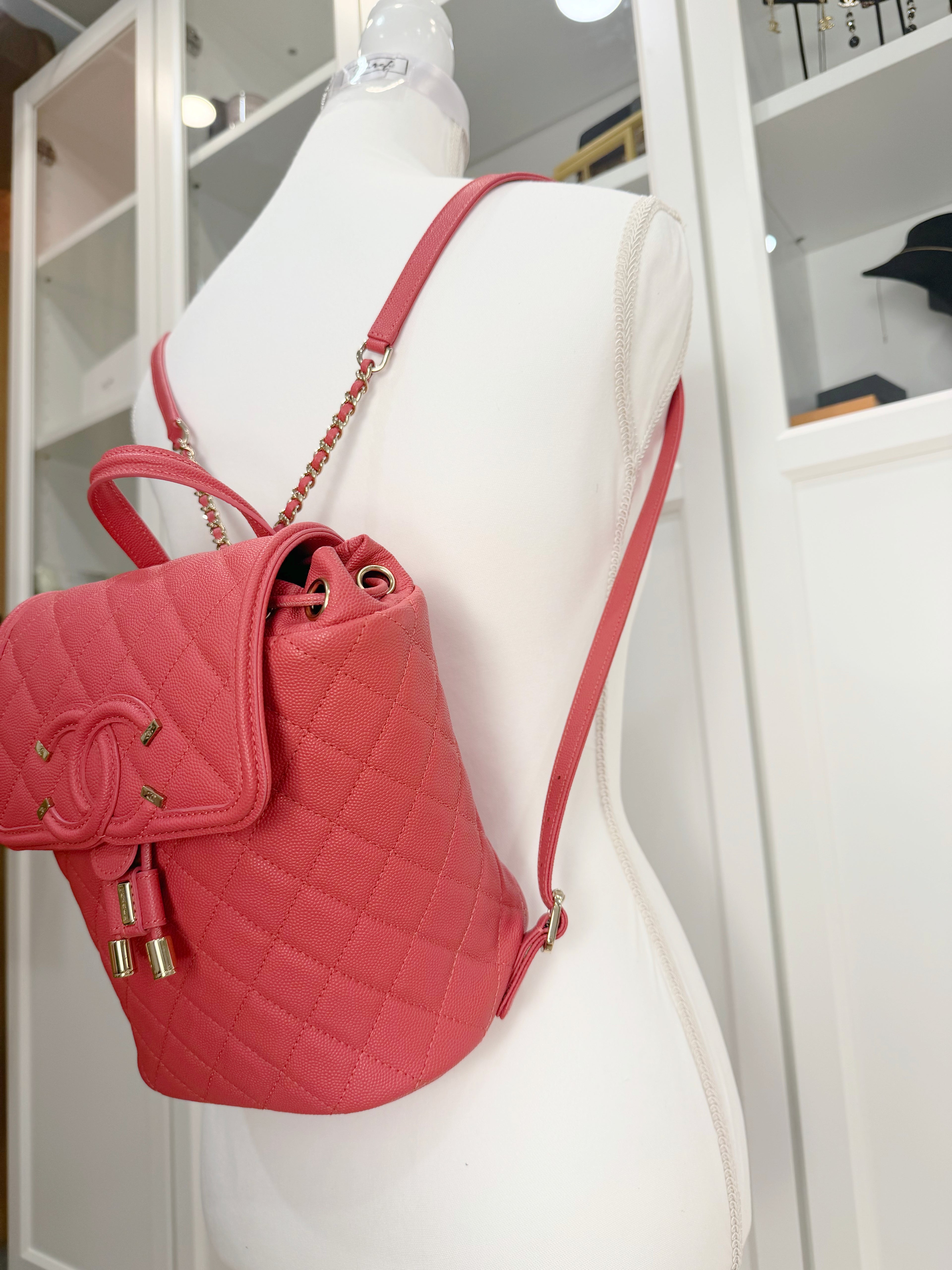 Chanel Filigree Coral Backpack