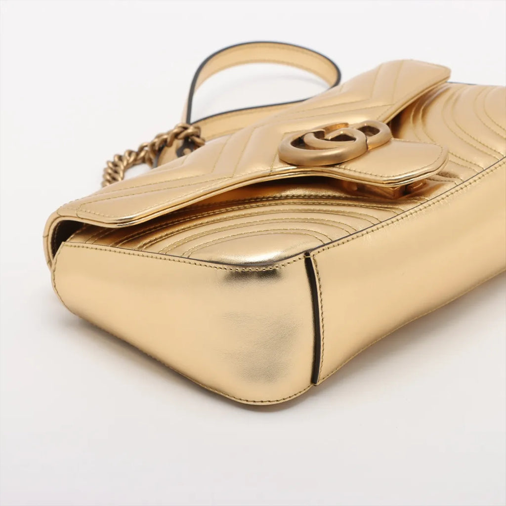 Gucci GG Marmont Leather Shoulder bag Gold