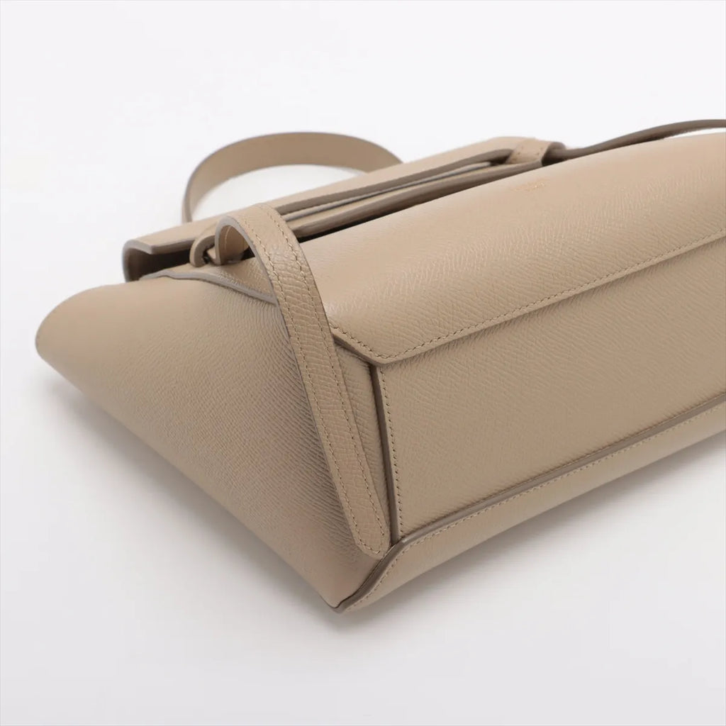 Celine Nano Leather 2 Way Handbag Beige