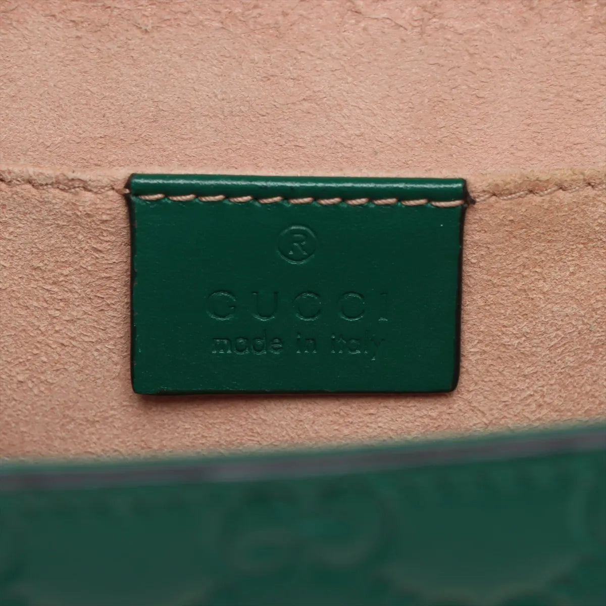 Gucci Guccissima Padlock Leather Chain Shoulder Bag Green