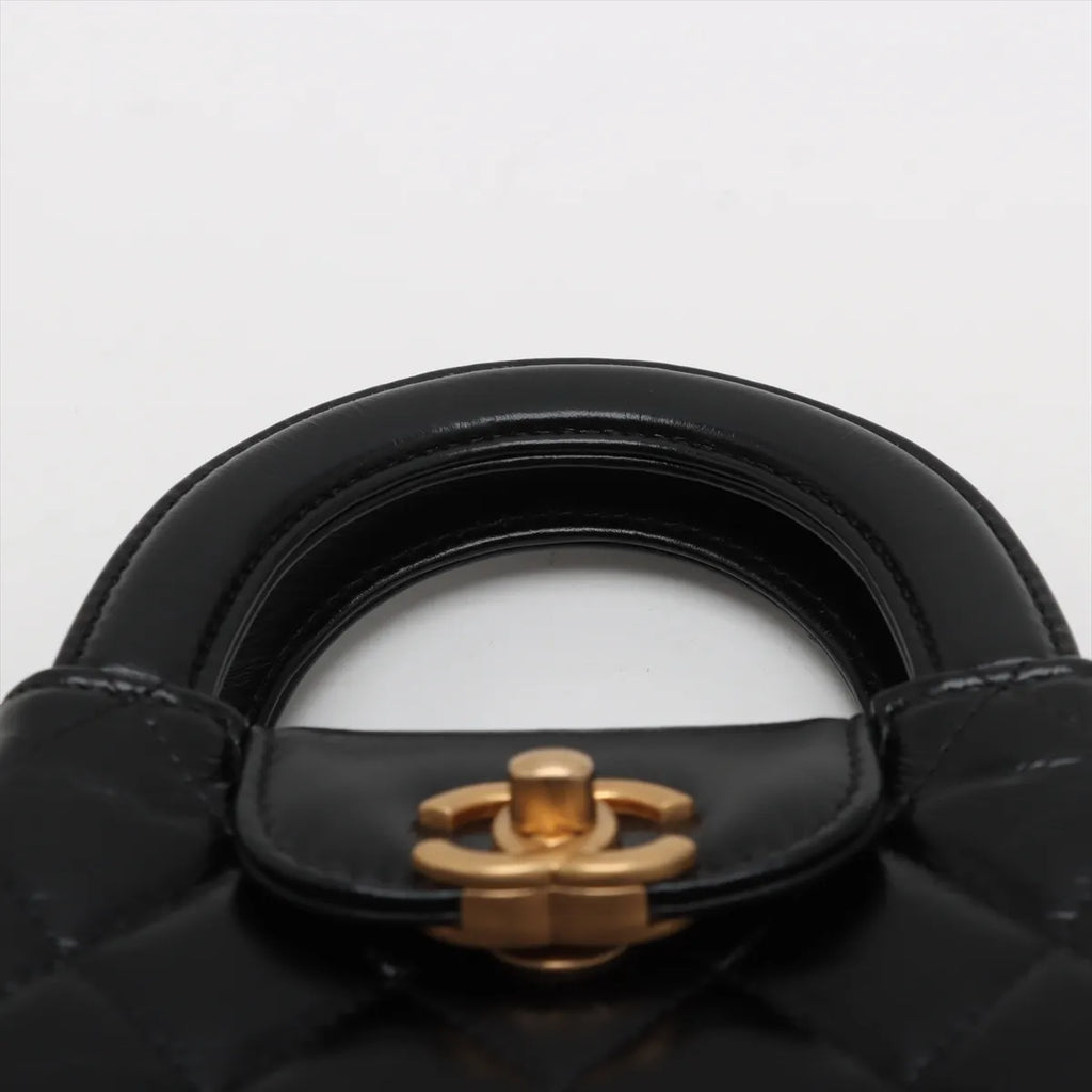 Chanel Shiny Aged Calfskin Quilted Nano Kelly Shopper