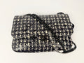 Chanel Houndstooth Python Black White Flap
