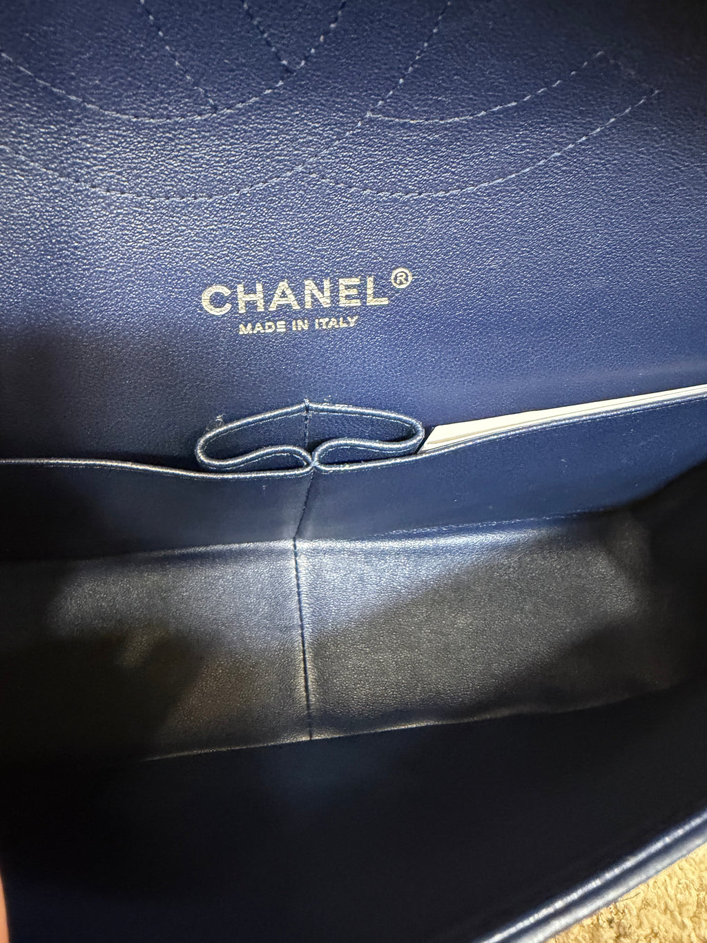 Chanel Jumbo Lambskin Navy Silver Hardware