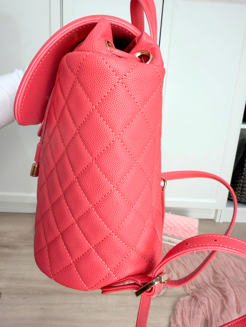 Chanel Filigree Coral Backpack
