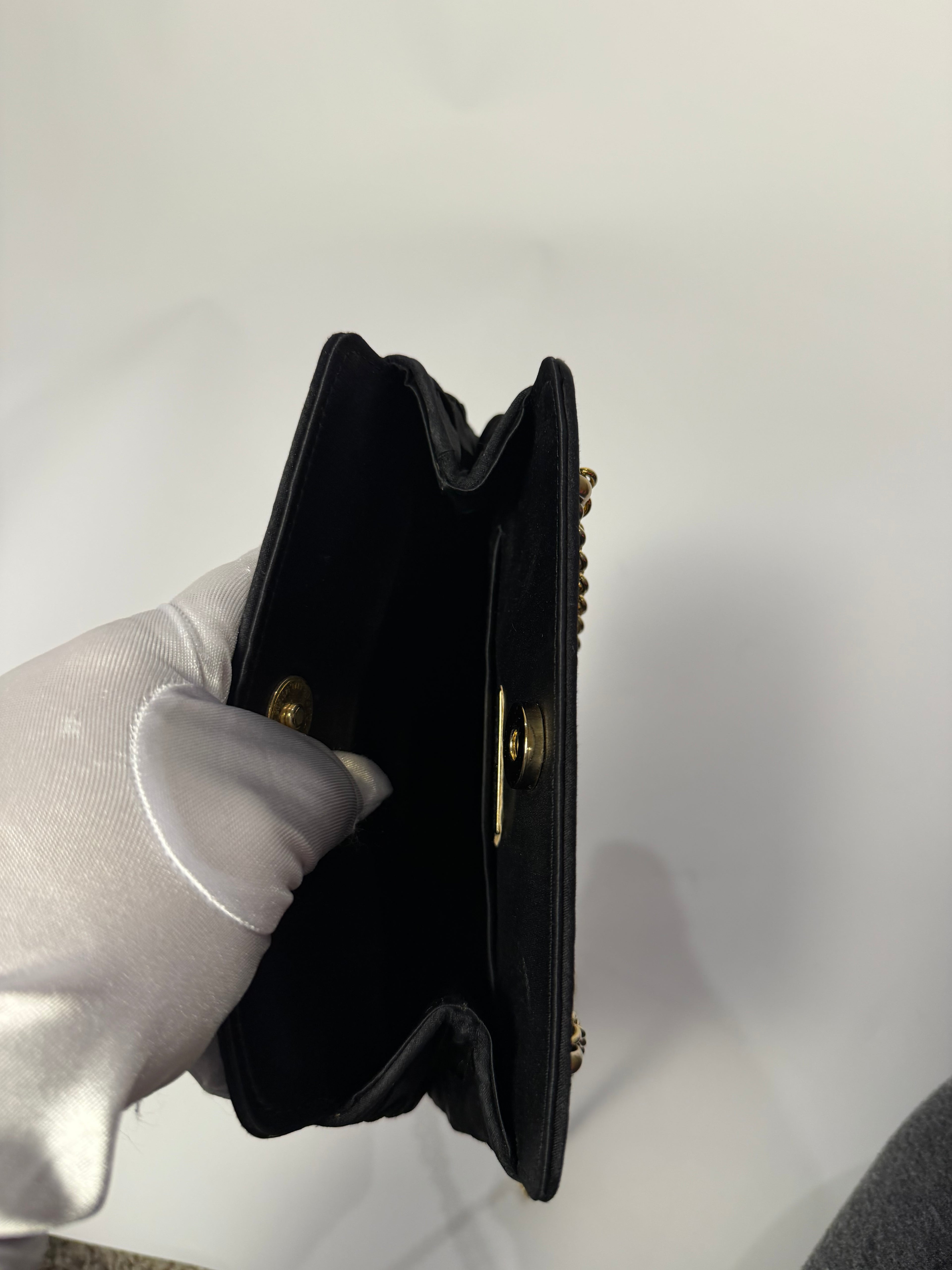 Bottega Two Way Black Handbag