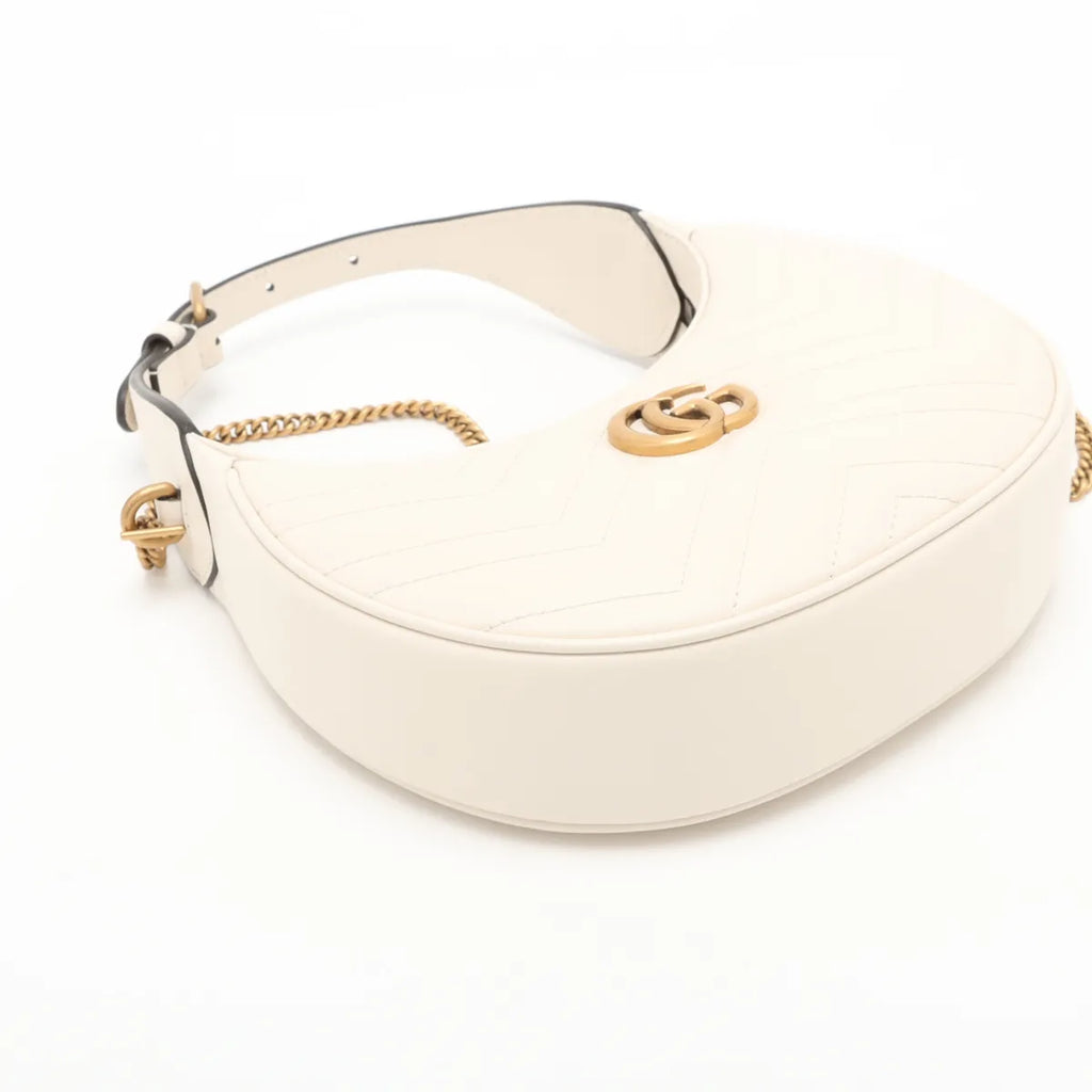Gucci GG Marmont Leather 2 Way Shoulder Bag White