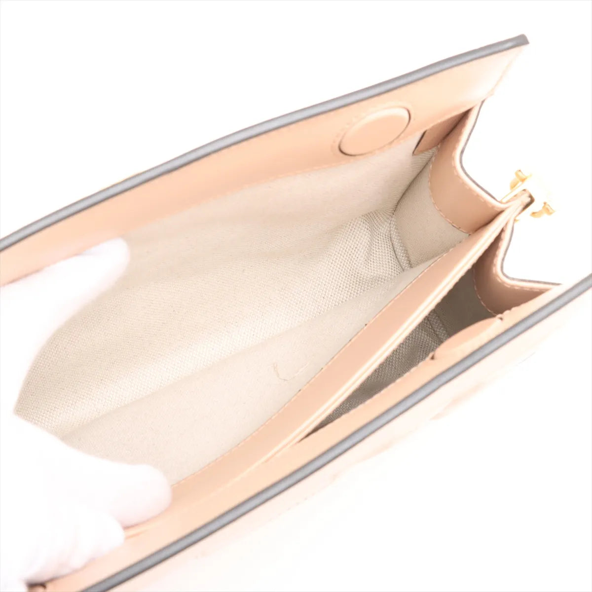 Gucci Guccissima Leather Chain Shoulder Bag Pink Beige