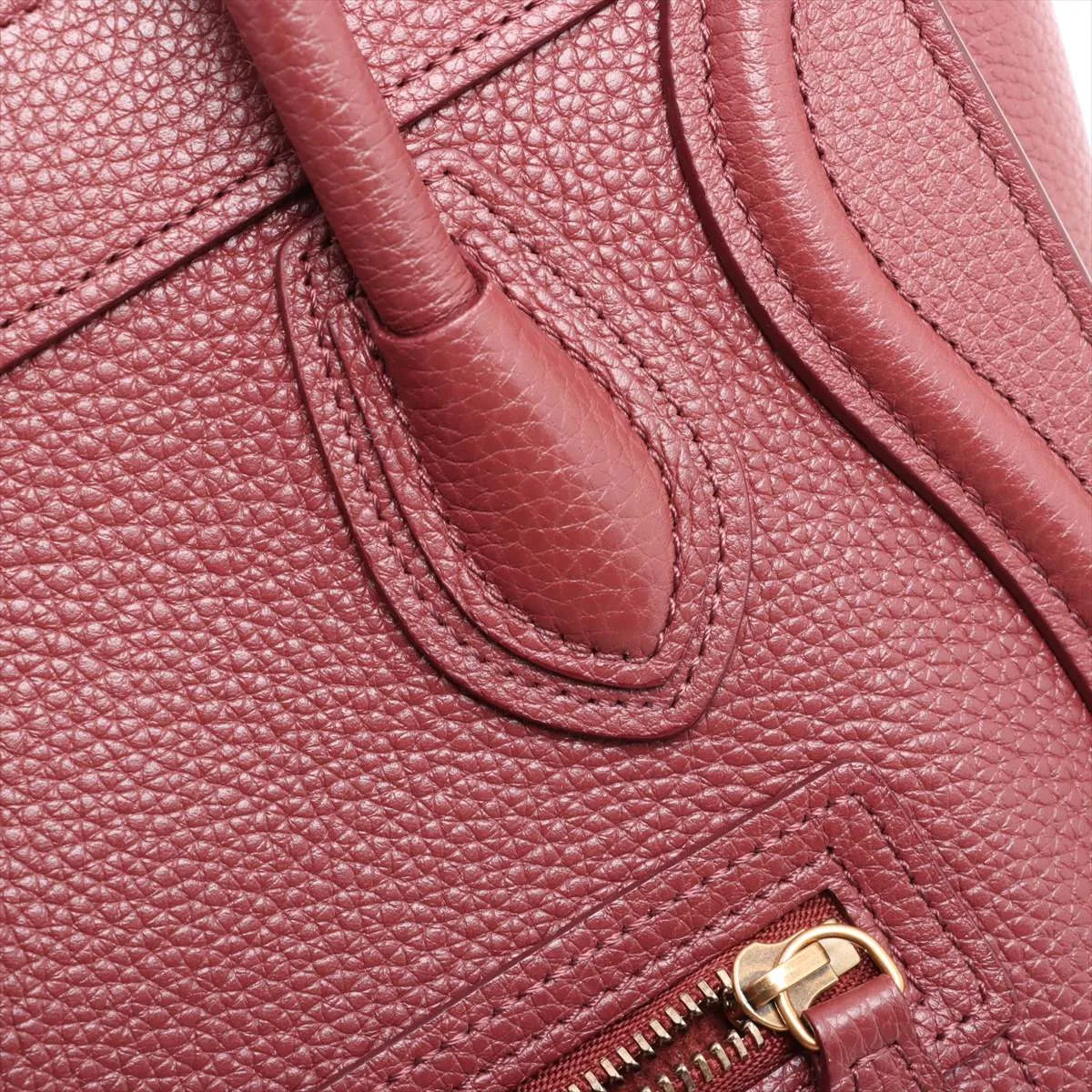 Celine Nano Luggage Shopper Bordeaux