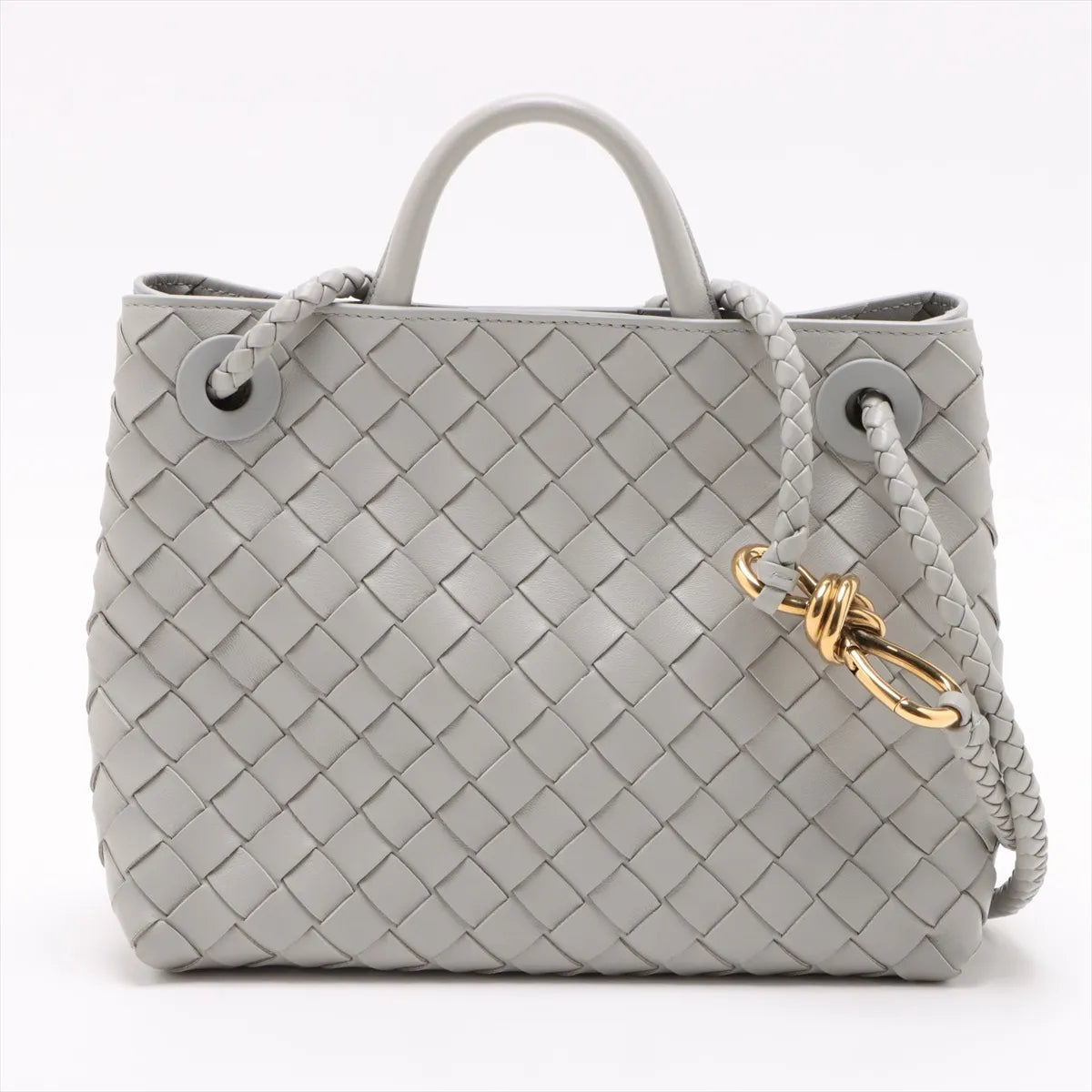 Bottega Veneta Intrecciato Small Andiamo Grey Two Way