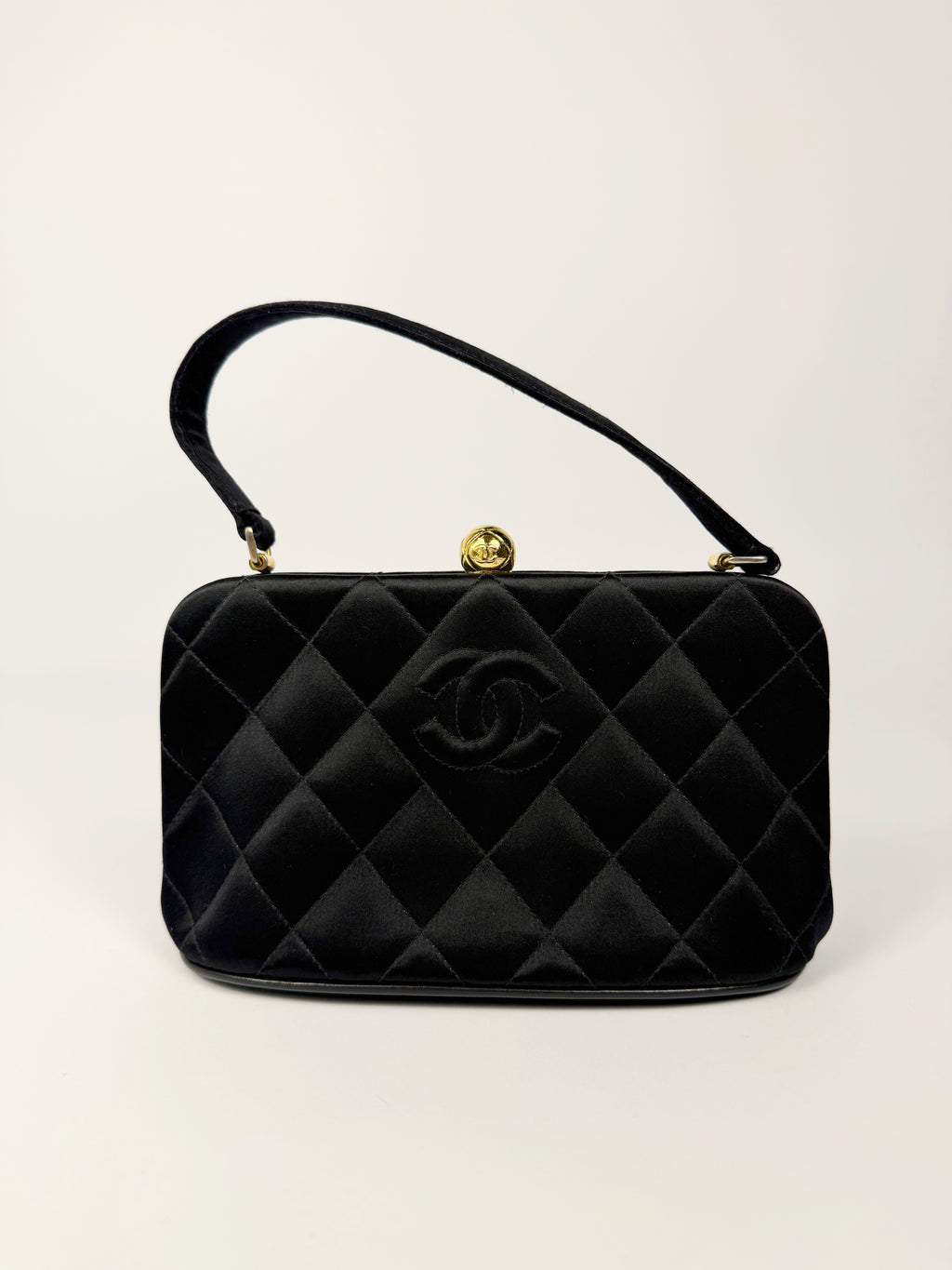 Chanel Quilted Satin Kisslock