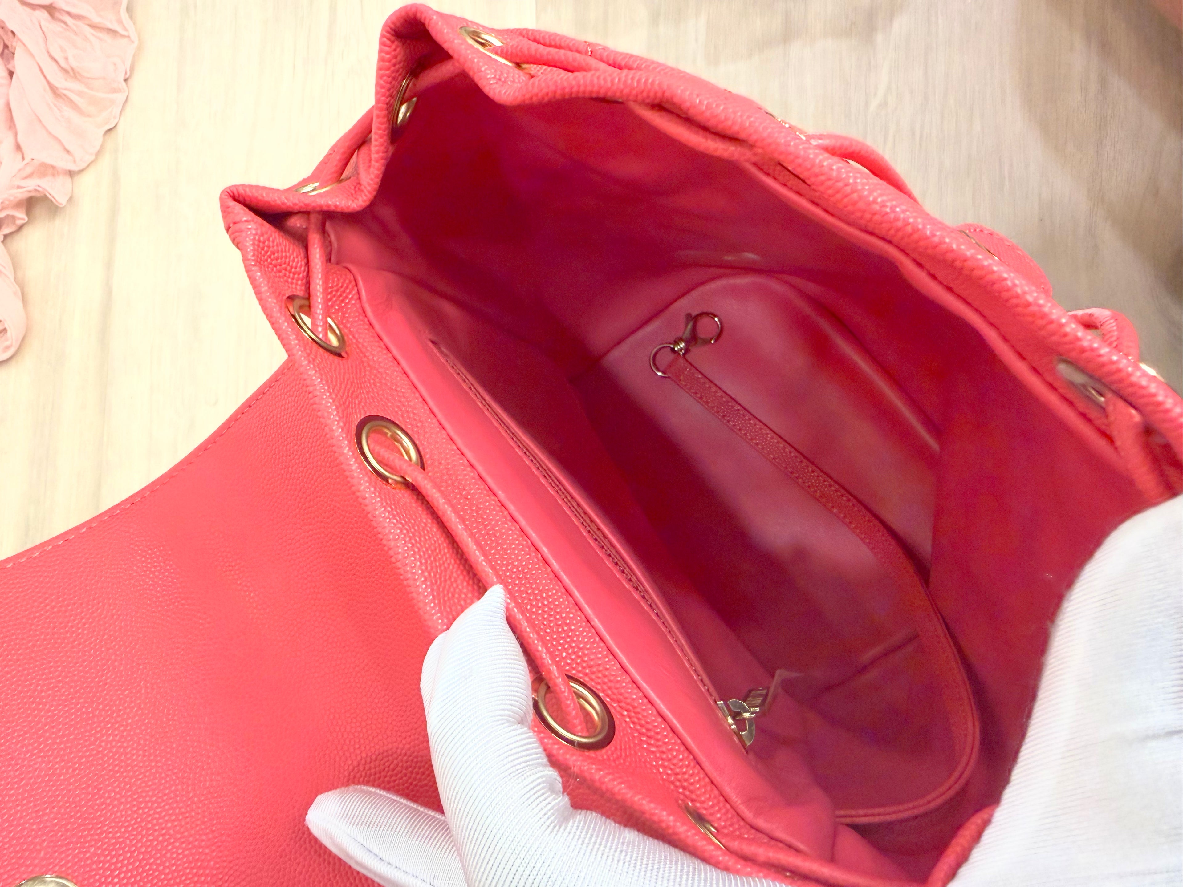 Chanel Filigree Coral Backpack