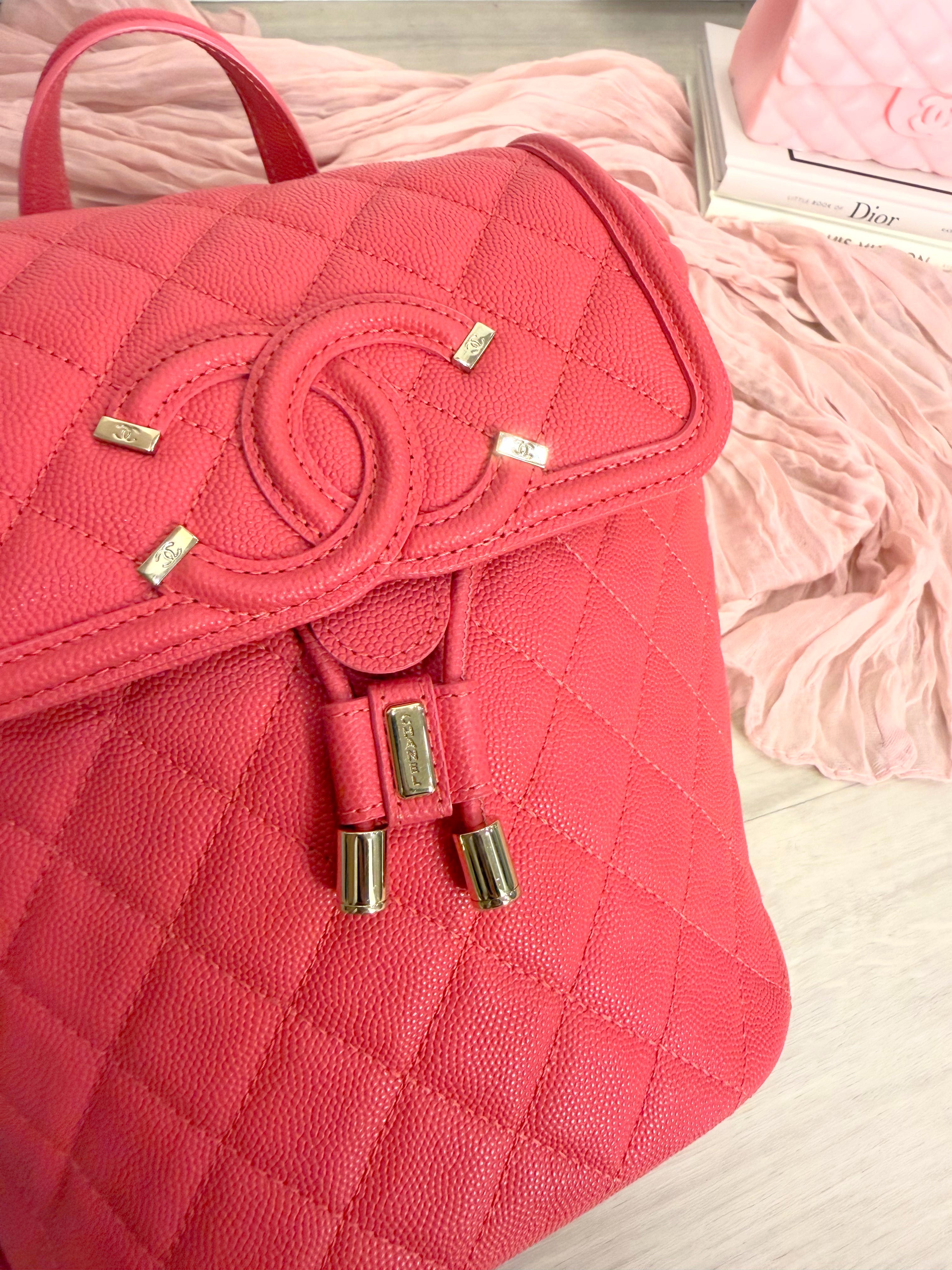 Chanel Filigree Coral Backpack